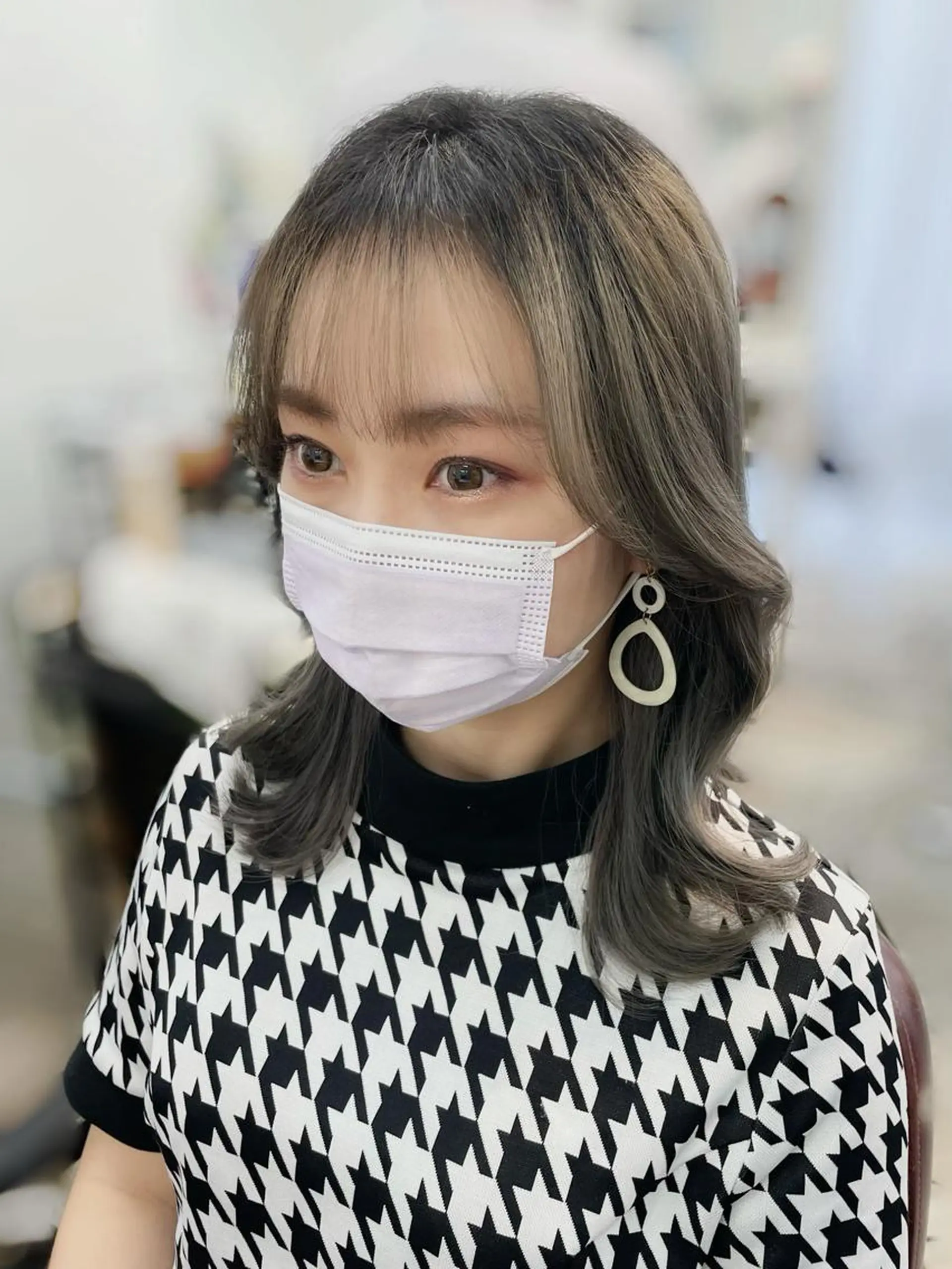 ミディアム カット ヘアセット 韓国ヘア🤍髪質改善 🇰🇷AKANEのヘアスタイル