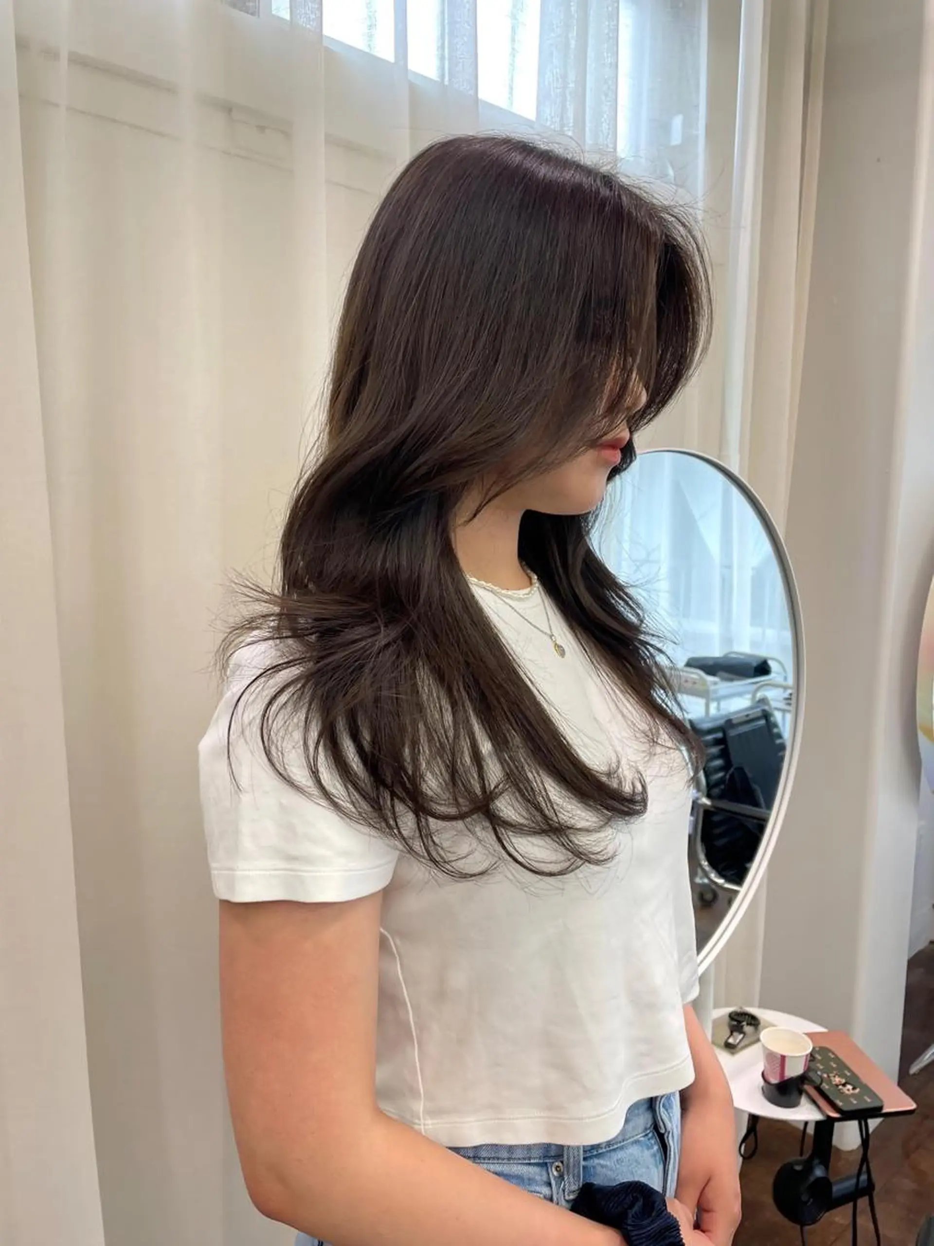 ロング カラー 韓国風ヘア レイヤーカット カット ヘアカラー トリートメント レイヤーカット🎀 kanaのヘアスタイル