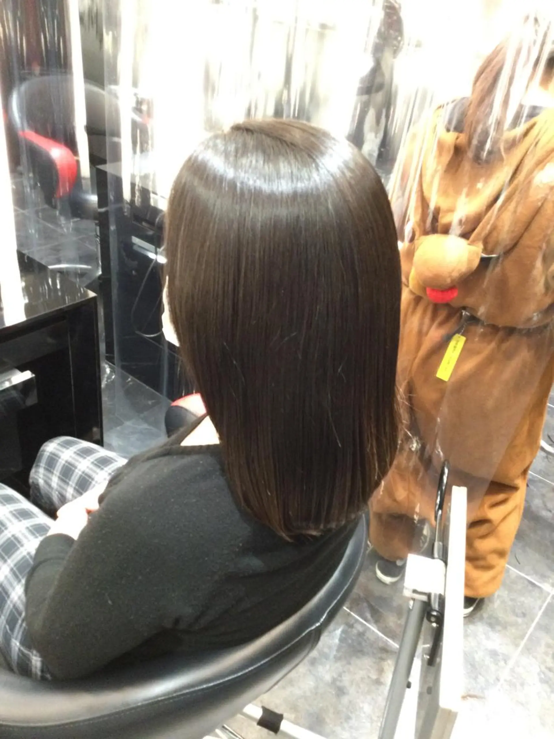ミディアム パーマ 縮毛矯正 Annon プライベートサロンのヘアスタイル