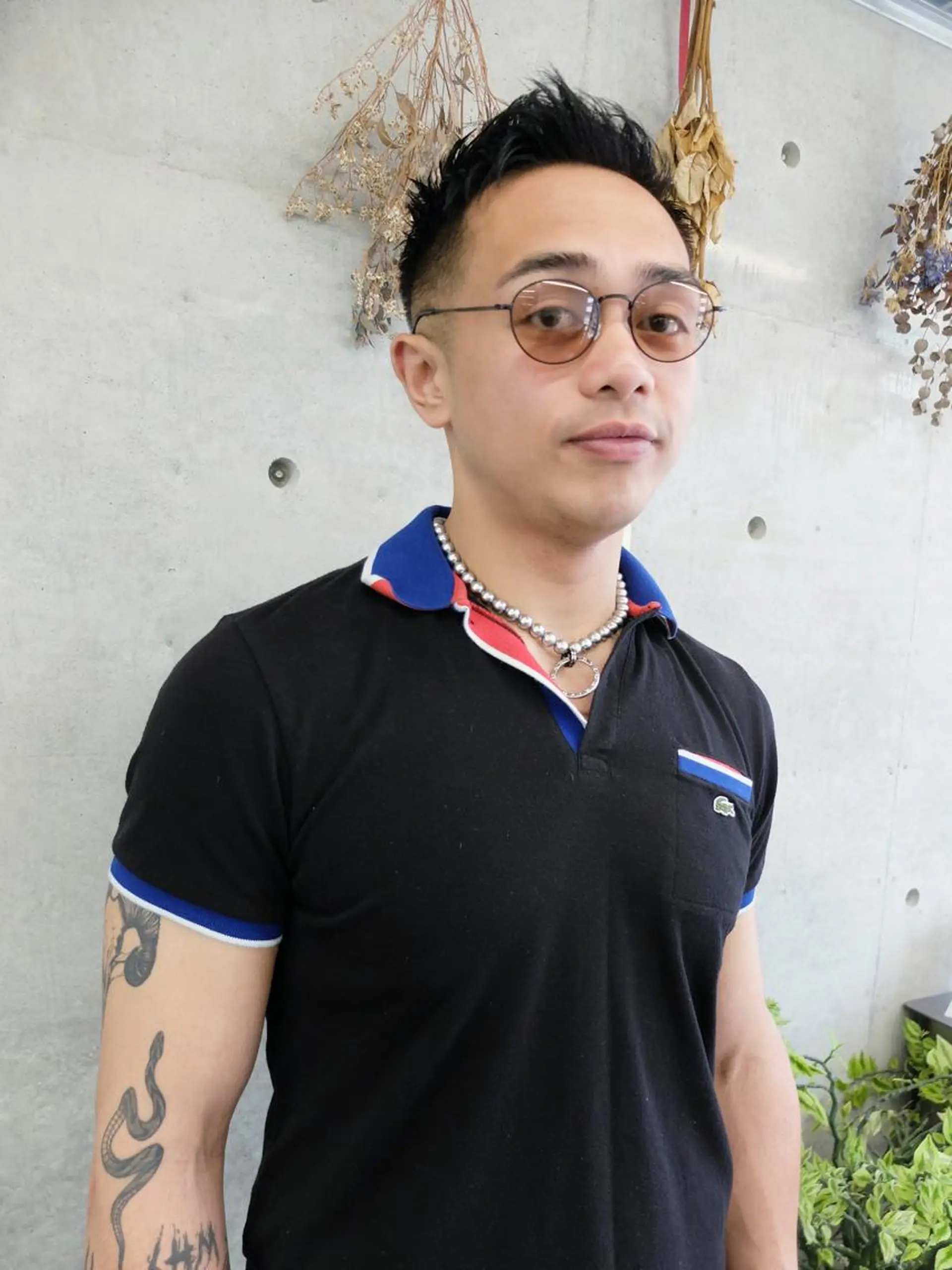 ショート メンズ カット ダブルカラー/ ケアブリーチ/クニトのヘアスタイル