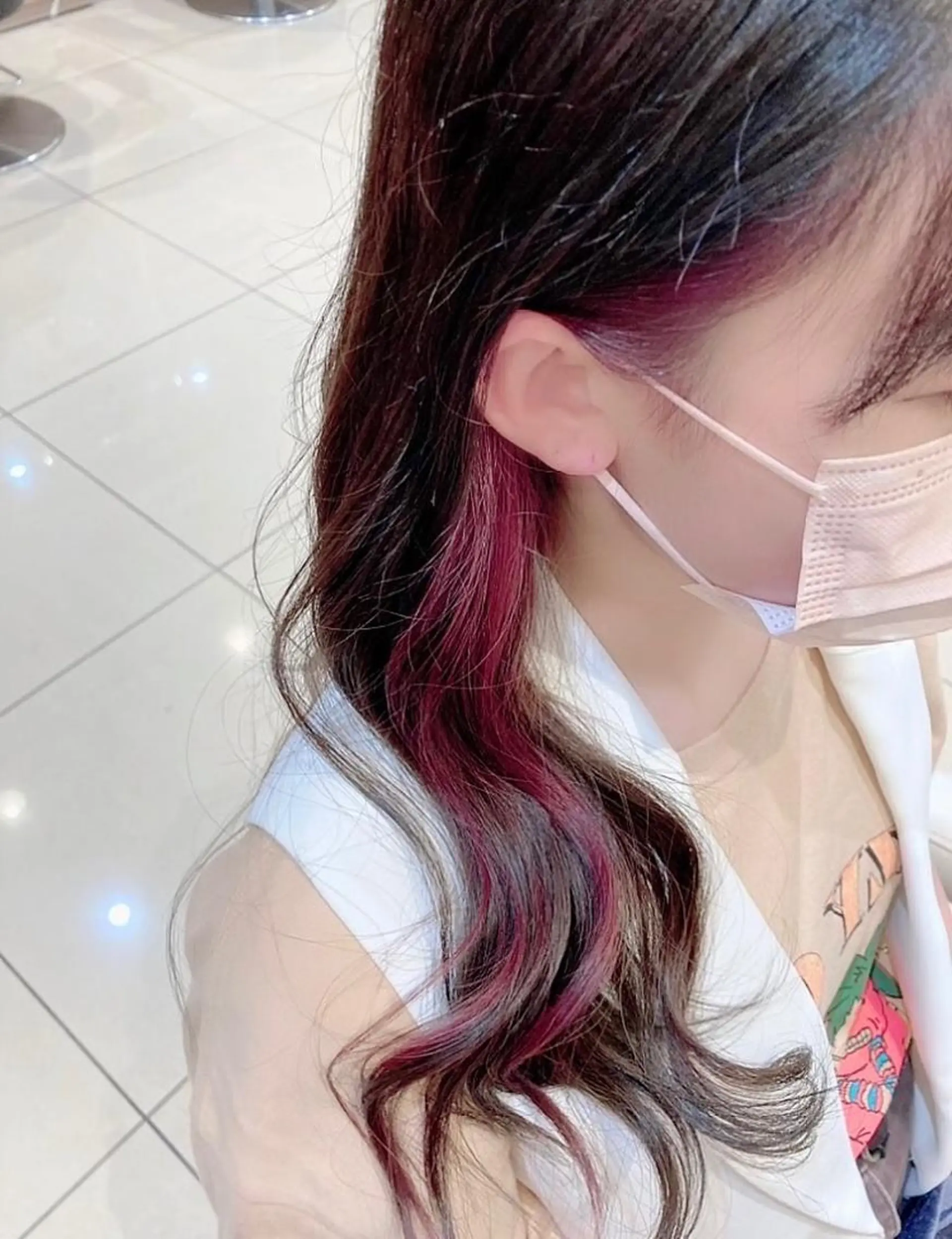 ロング カラー ブラウンカラー カシス ダブルカラー イヤリングカラー ナチュラルブラウン 似合わせカラーリスト 佐竹　舞🌼のヘアスタイル