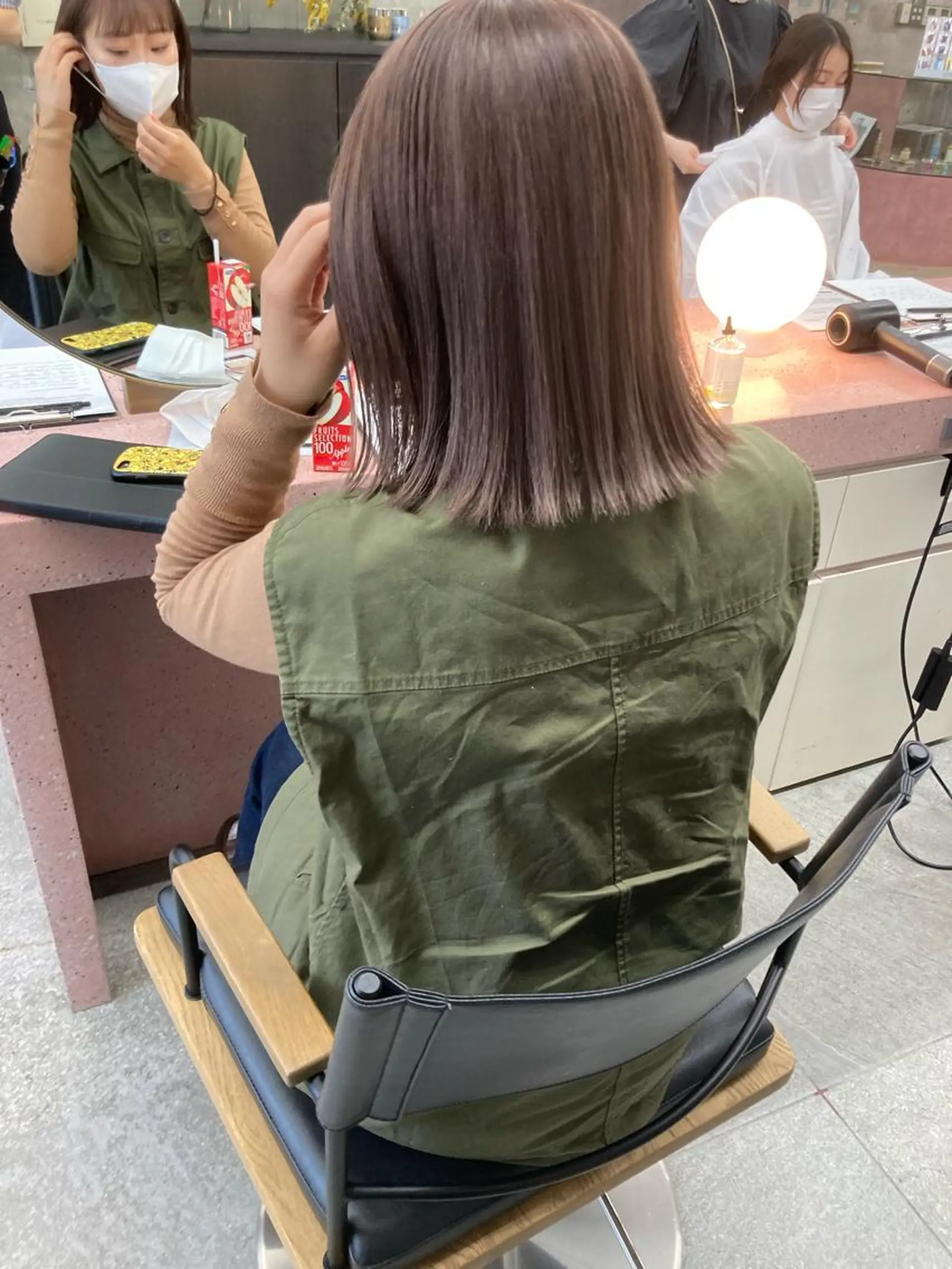 ミディアム カラー ベージュカラー ラベンダーカラー ラベンダーベージュ ヘアカラー トリートメント 小木曽智美 /ボブ/ショートのヘアスタイル