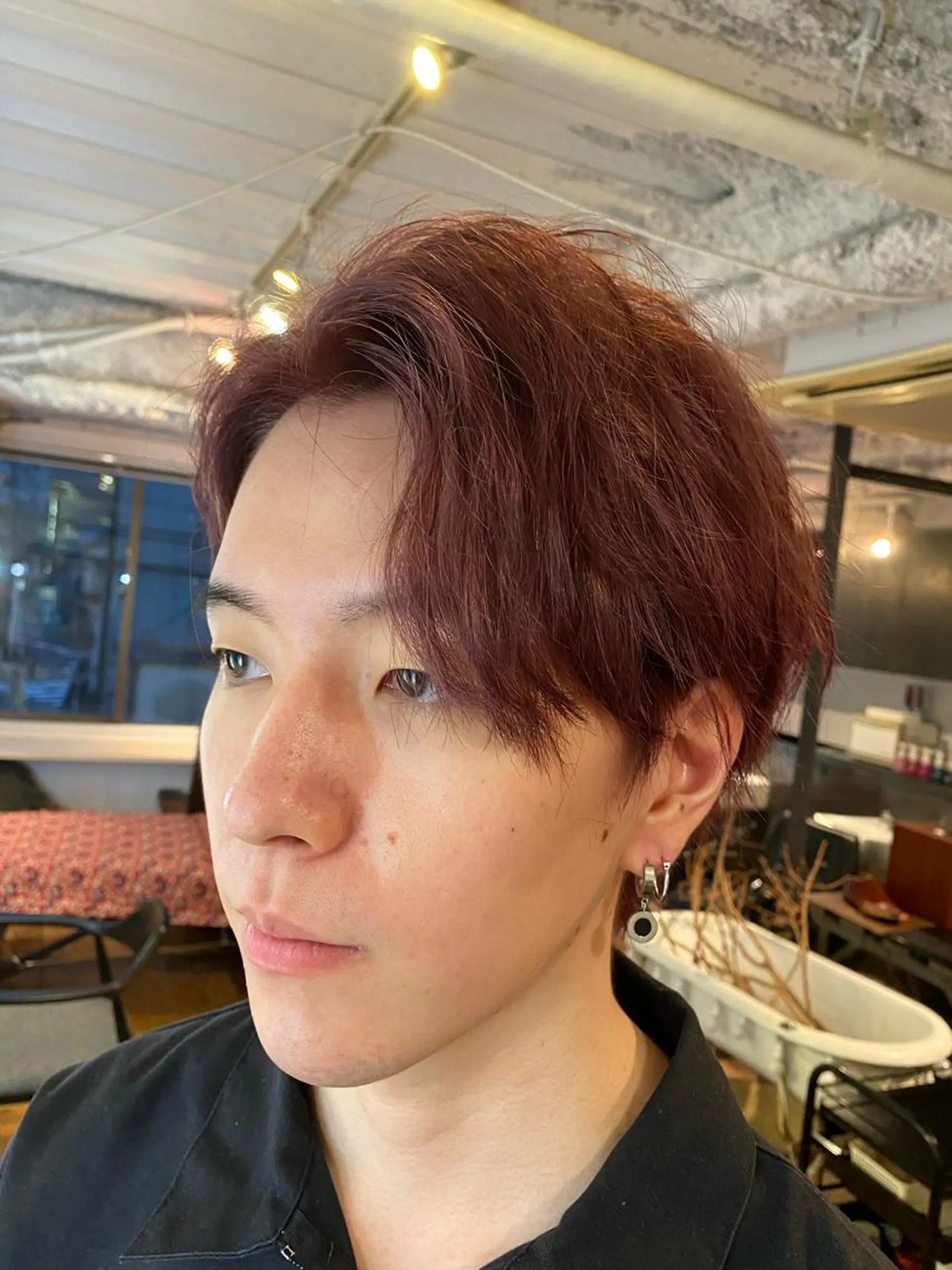 ショート カラー ピンクカラー ヘアカラー 艶カラー、パーマ 祥一朗　WAWAのヘアスタイル