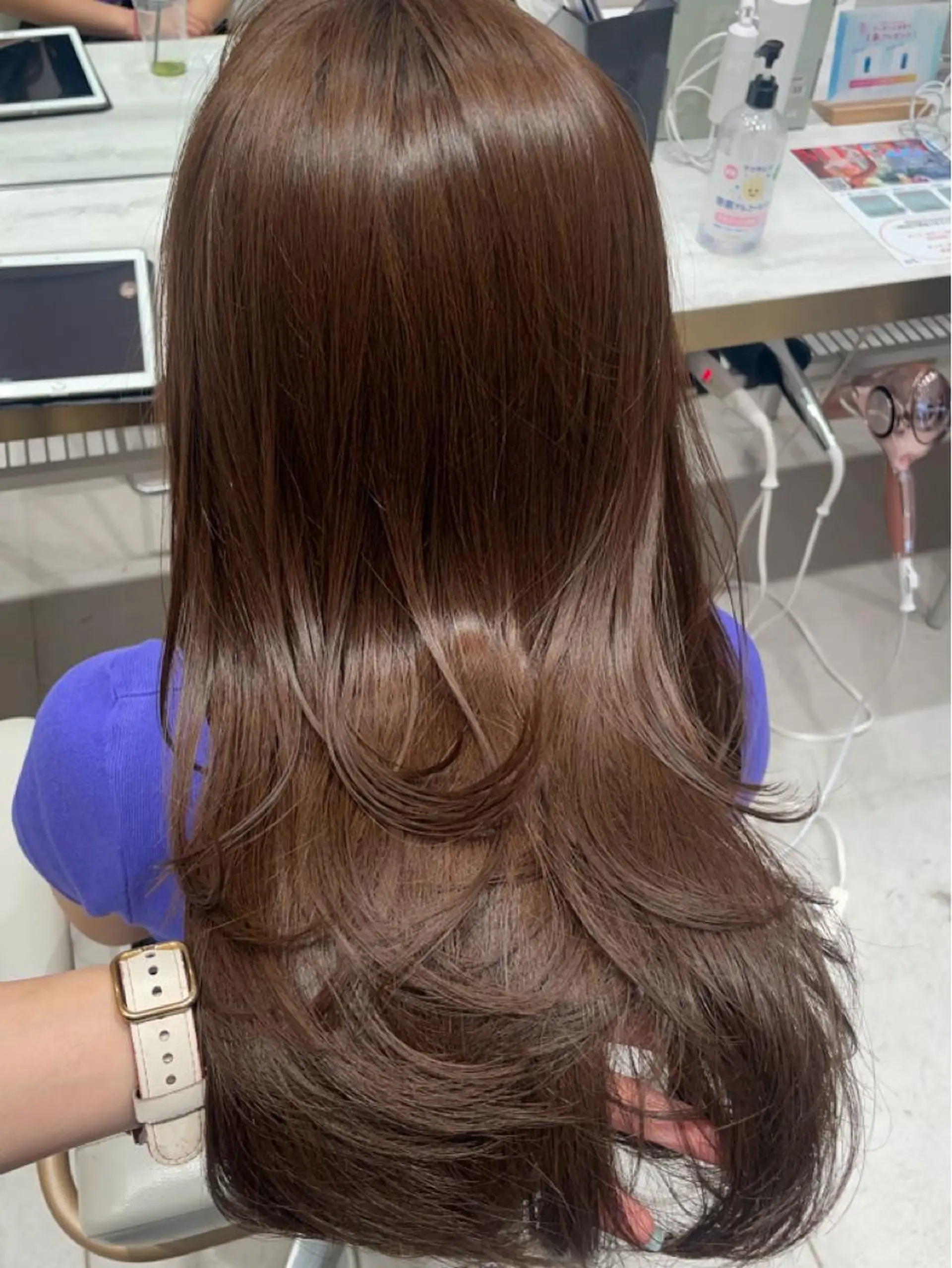 ロング カラー ヘアアレンジ 🤎小顔レイヤー /ベージュ🤎友香のヘアスタイル