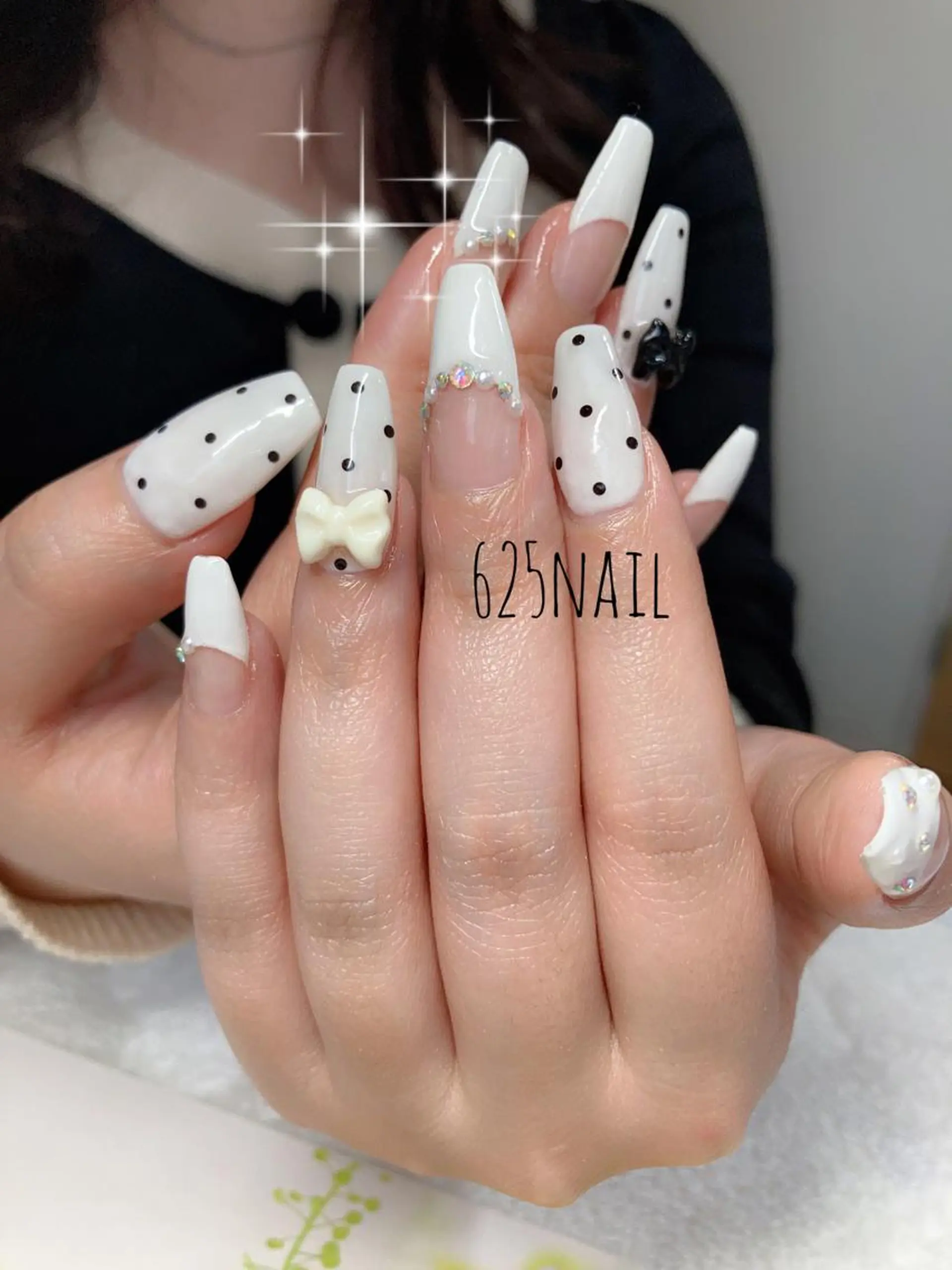 ネイル ロングネイル スカルプネイル ハンドネイル 625nail 無料P有/春日白水のネイルデザイン