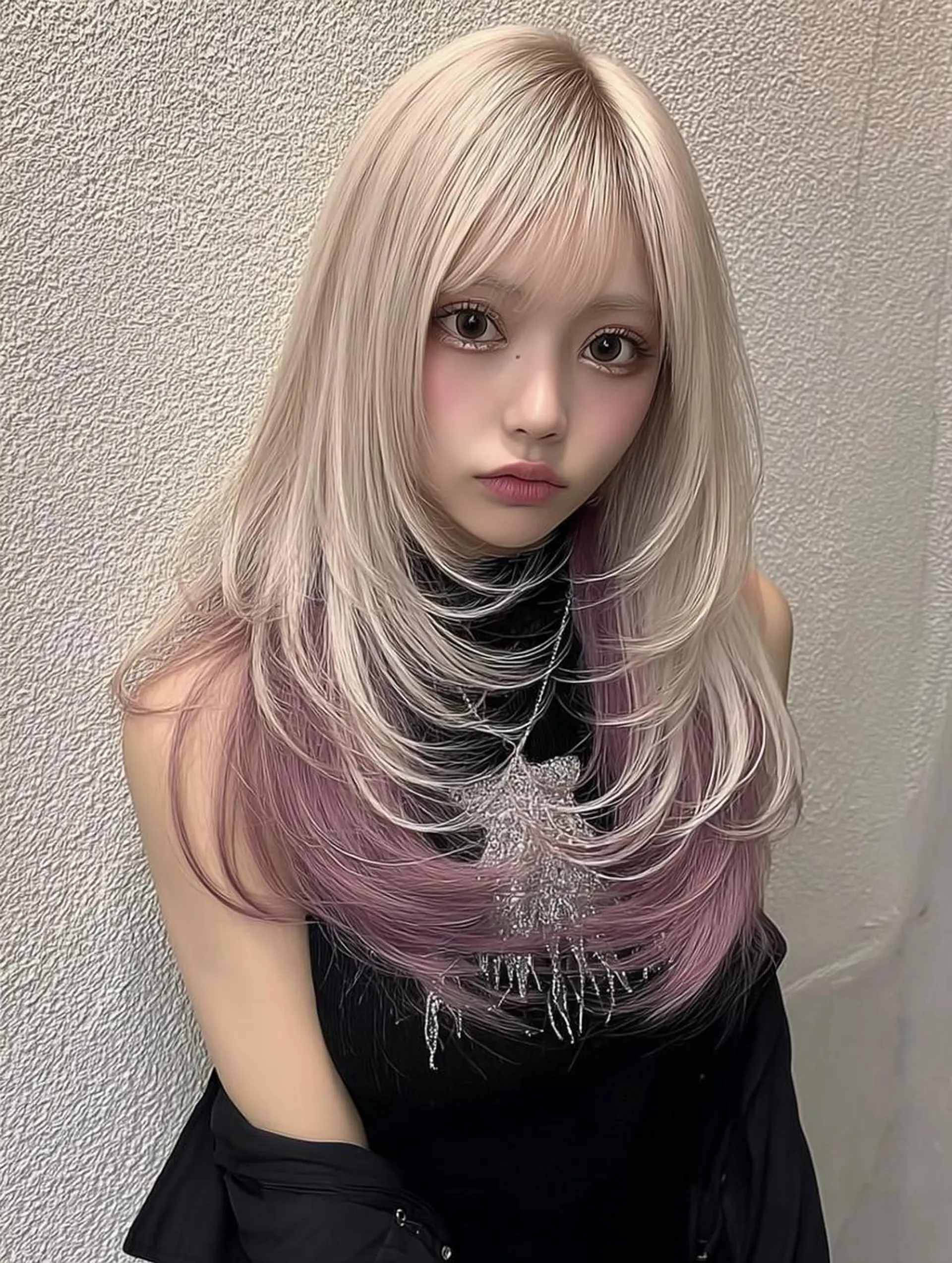 セミロング ボブ 髪質改善 韓国風ヘア レイヤーカット 縮毛矯正 カット ヘアカラー トリートメント 福園 弘郁のヘアスタイル