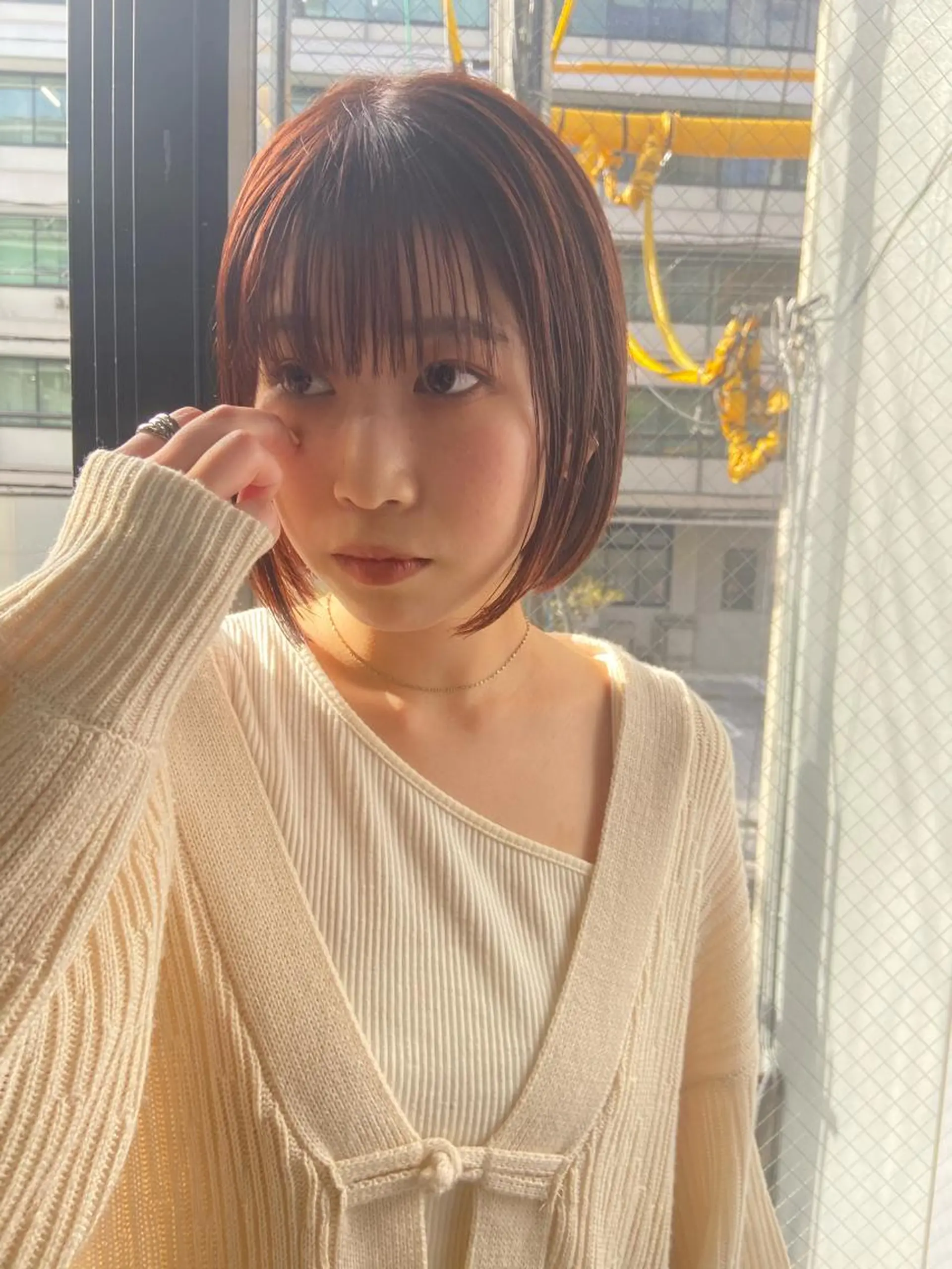 ショート カラー ブラウンカラー オレンジ オレンジブラウン カット 縮毛矯正 トリートメント 松尾太樹 【pia】福岡美容室のヘアスタイル