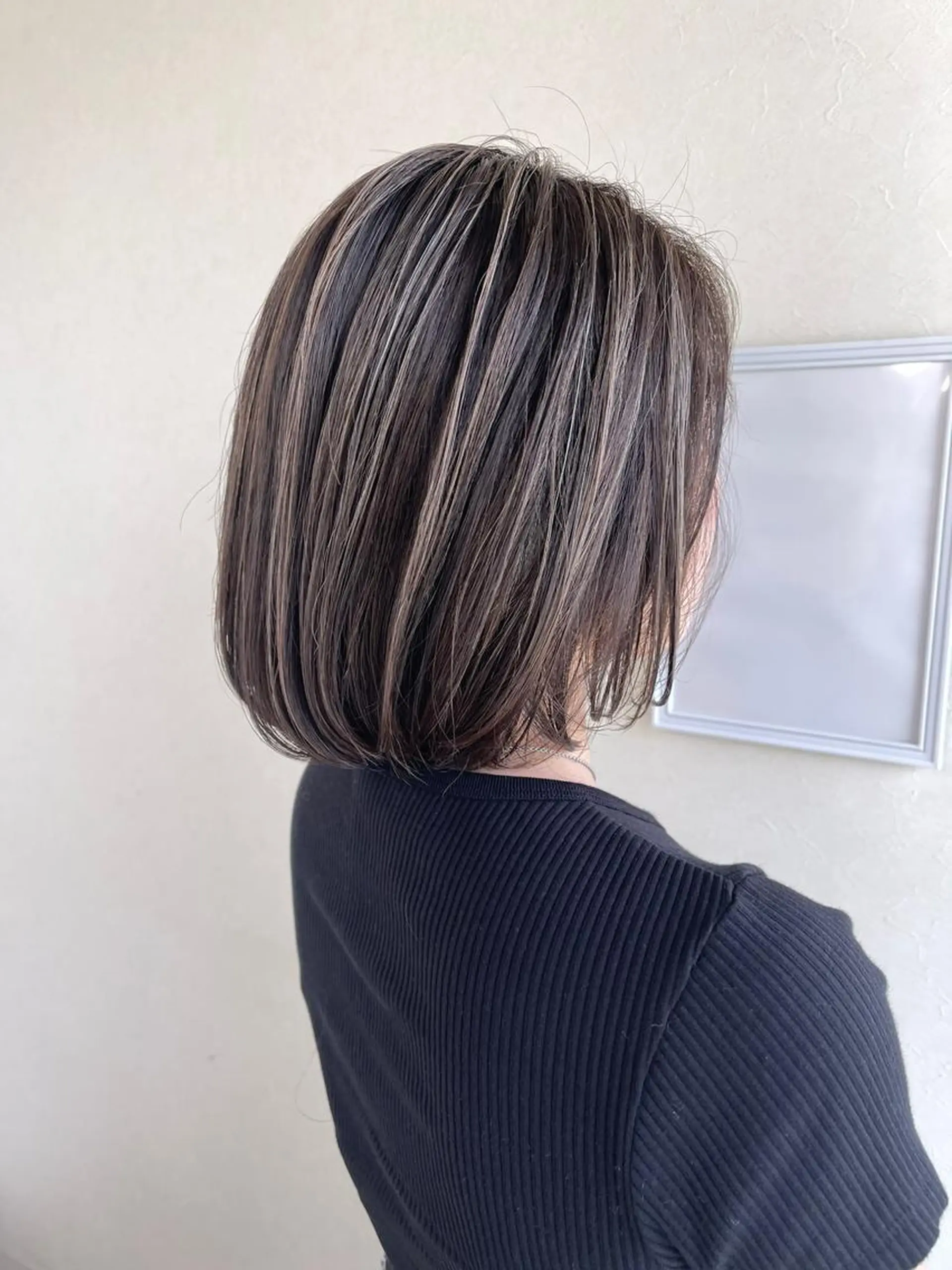 ミディアム カラー ベージュカラー ハイライトカラー ハイライト ヘアカラー トリートメント ハイライトカラー✨ グレージュ✨鎌倉光洋のヘアスタイル