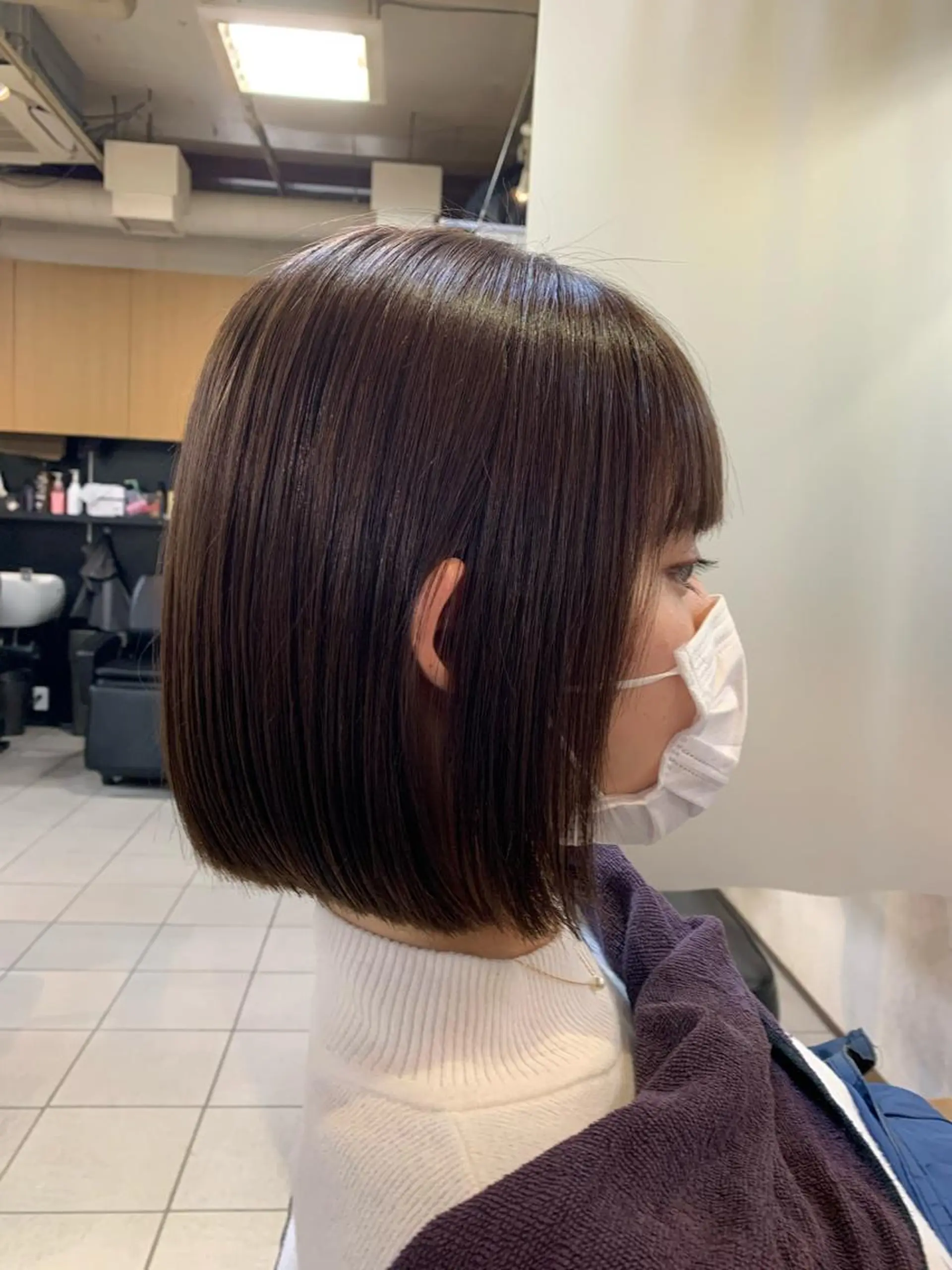 ショート ボブ 髪質改善ストレート/ ブリーチ／渋谷　福田のヘアスタイル