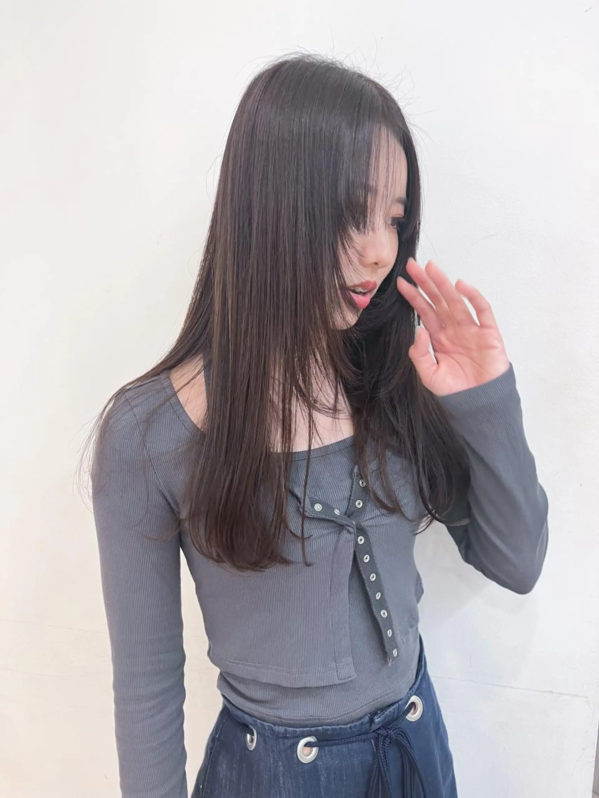 セミロング カラー 透明感カラー 顔まわりレイヤー レイヤーカット カット 縮毛矯正 原宿パーマ/レイヤー /kazuのヘアスタイル