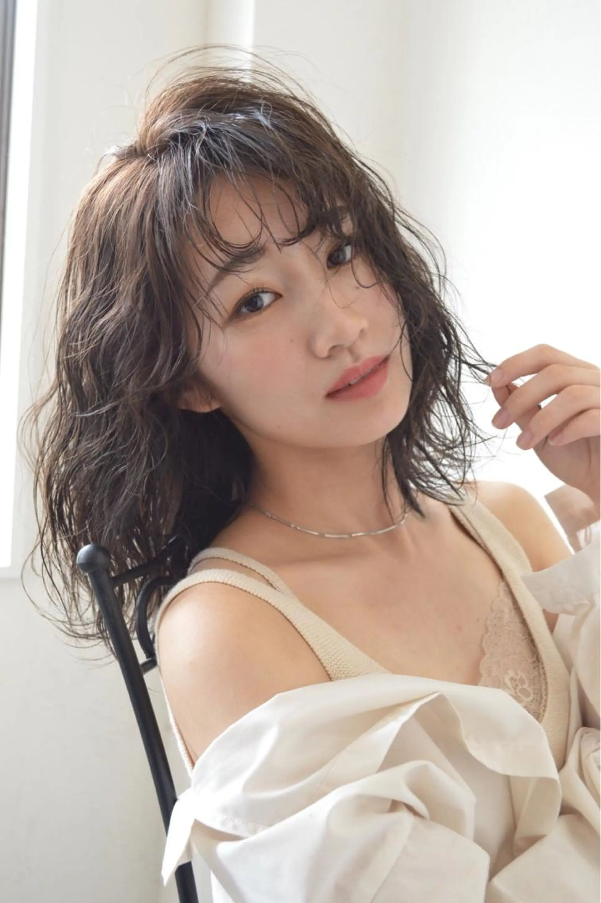 セミロング ワンレンボブ アッシュ ボブ 【今だけブリーチ 限定価格💕】すみのヘアスタイル