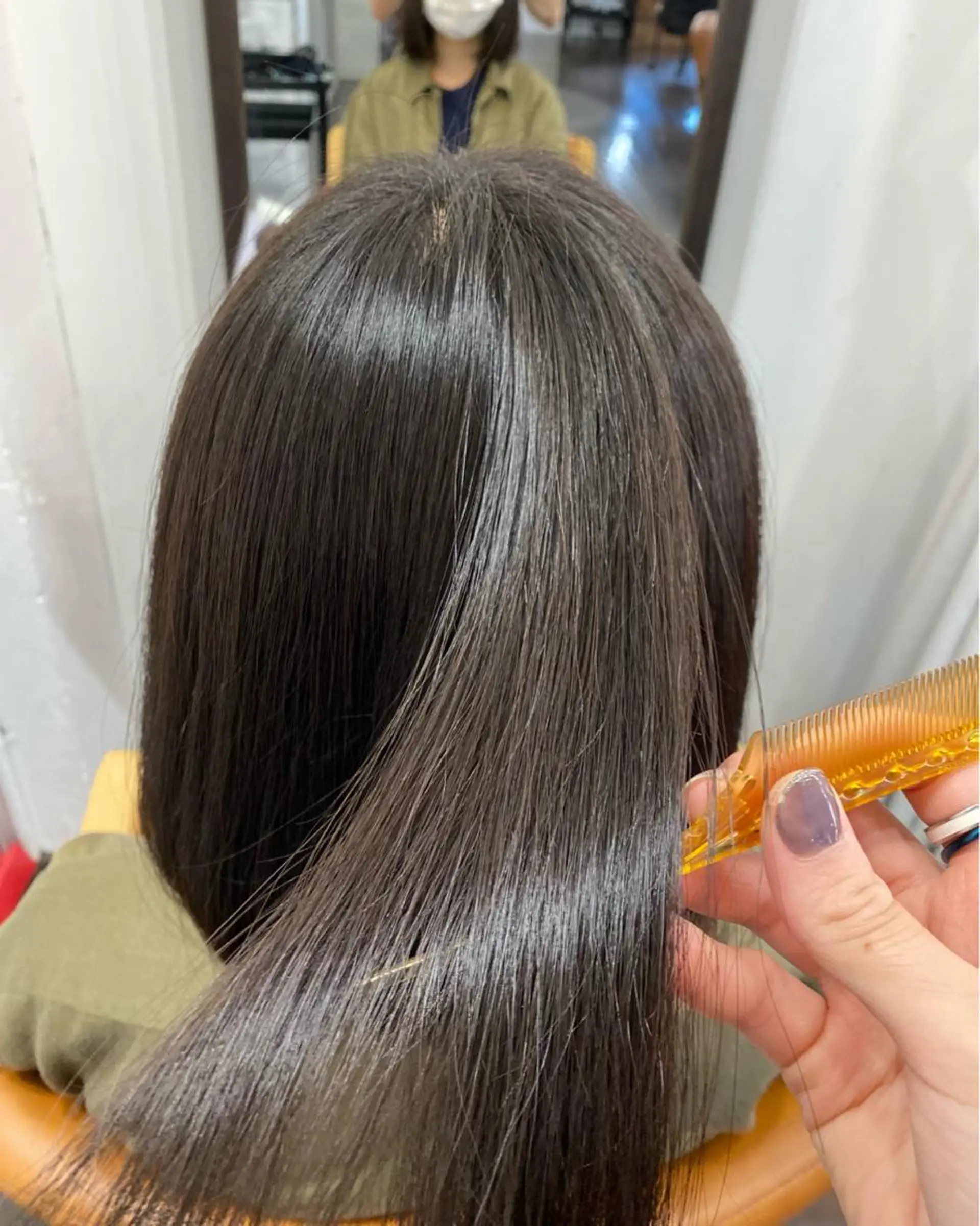 ミディアム 縮毛矯正 縮毛矯正 透明感カラー名駅 名駅みゆのヘアスタイル