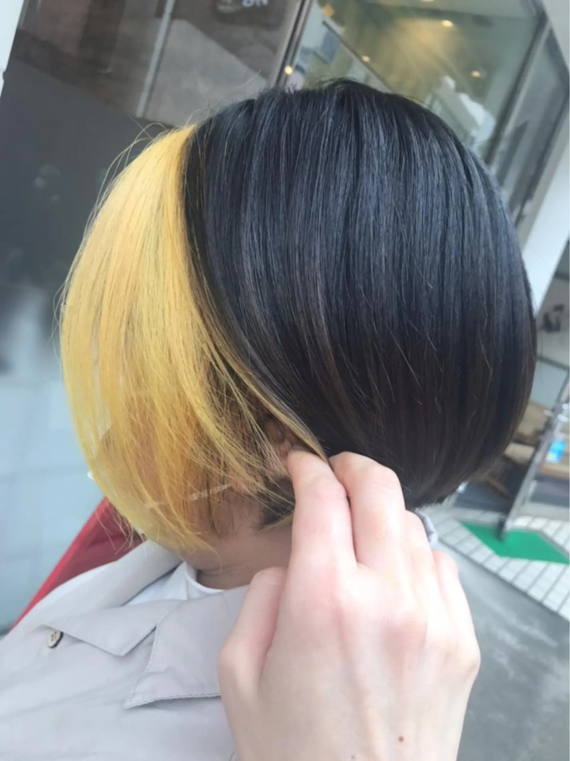 ショート カラー ミストバング  フェイスフレーミング イエローカラー 🫟Blanco🫟 Color&Careのヘアスタイル