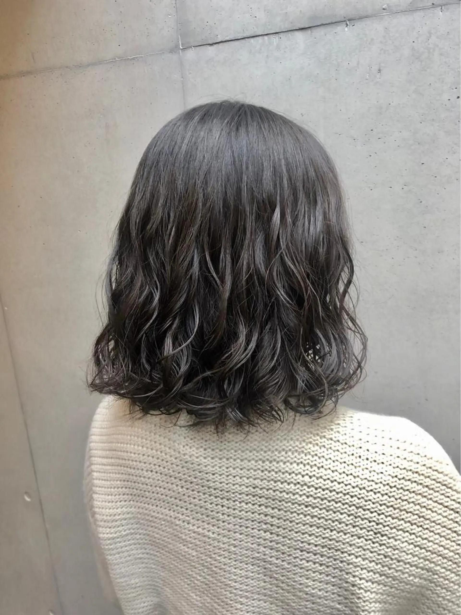 セミロング パーマ ボブパーマコテ巻き風 パーマNo1深江秀平のヘアスタイル