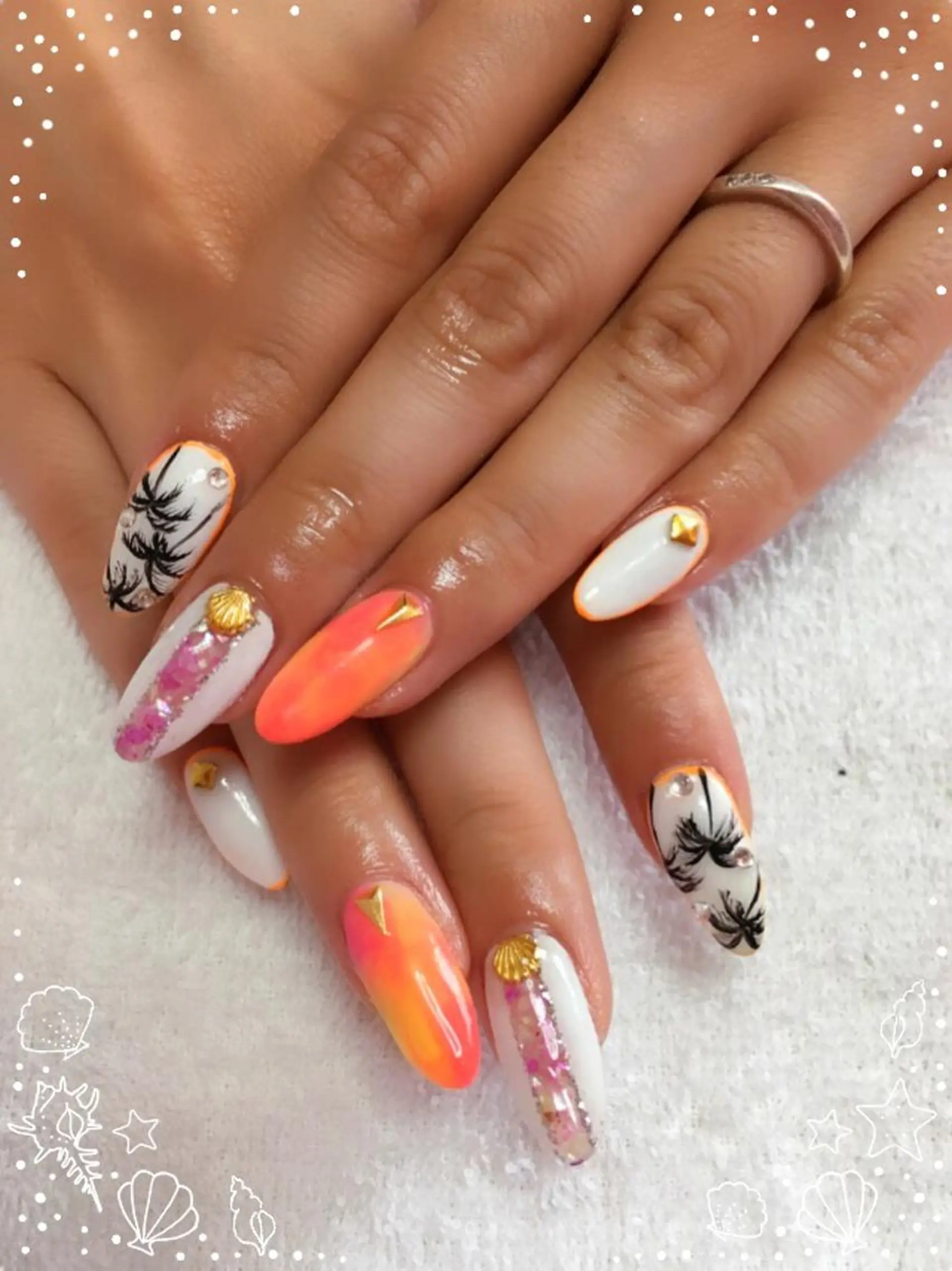 ネイル オレンジ Era nailのネイルデザイン