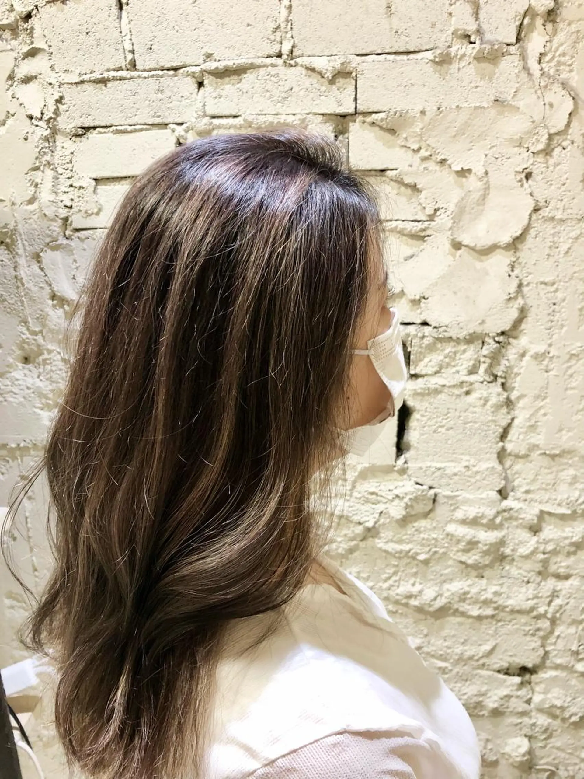 ロング カラー ブリーチ ハイライトカラー ハイライト 興津/韓国レイヤー ダブルカラー美髪縮毛のヘアスタイル