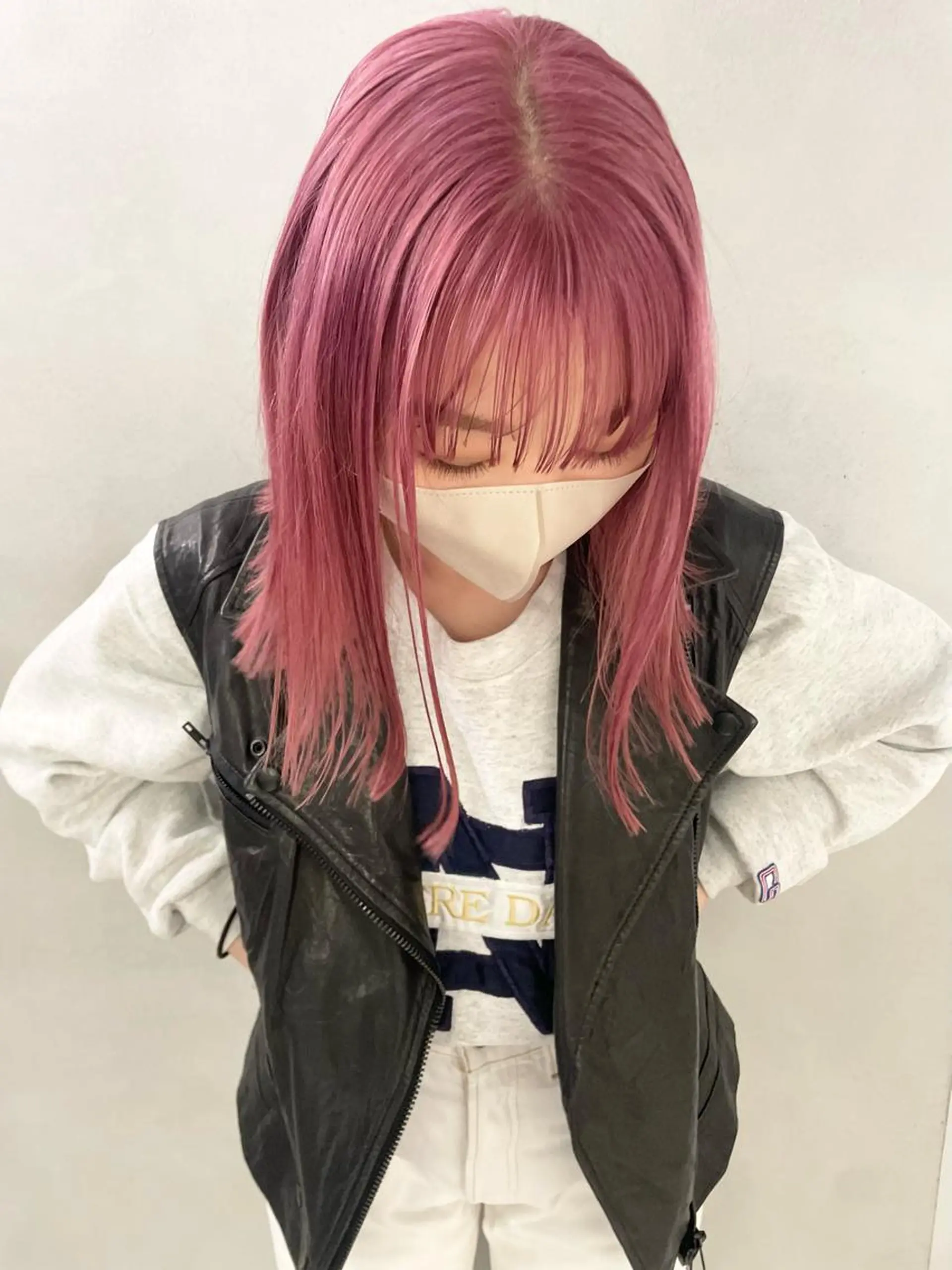 ミディアム カラー ハイトーンカラー ピンクカラー 心斎橋/ブリーチ minamiのヘアスタイル