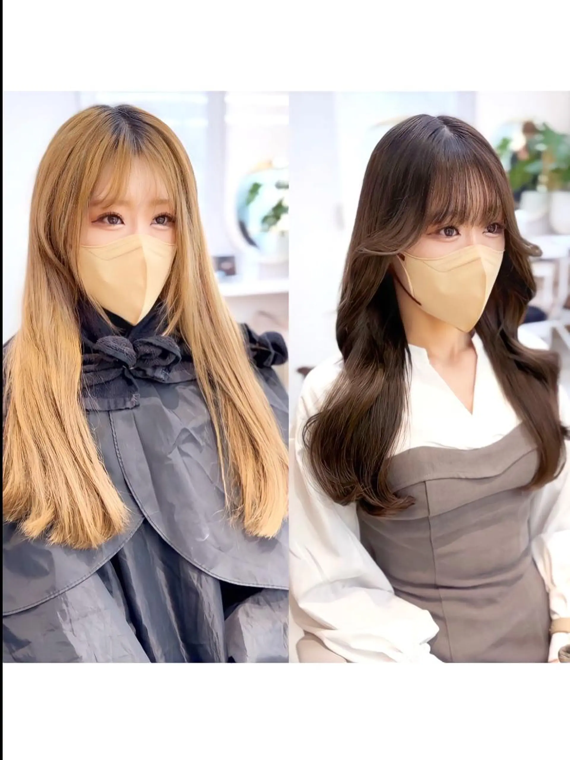 セミロング カラー イルミナカラー くびれヘア エギョモリ 顔まわりレイヤー 顔周りカット カット ヘアカラー トリートメント 顔周り特化/韓国ヘア /レイヤー/吉野幸大のヘアスタイル