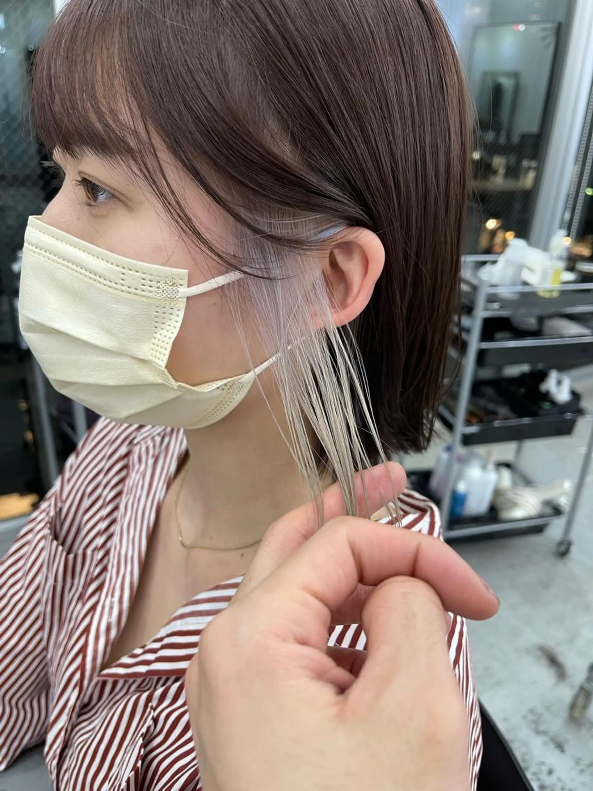 カラー ベージュカラー ブリーチ ホワイトベージュ カット ヘアカラー トリートメント ブリーチダブルカラー 【koide】のヘアスタイル