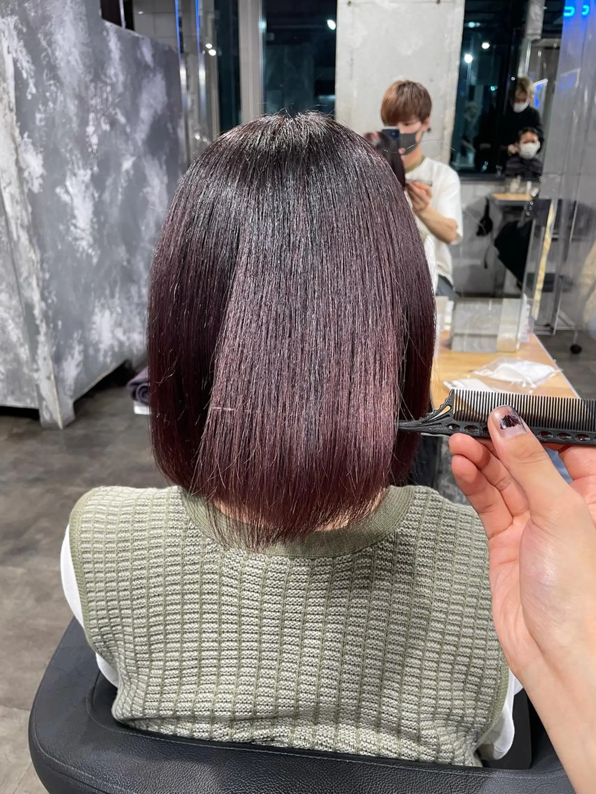 ミディアム カラー カット ヘアカラー トリートメント ヘッドスパ ヘアセット ベージュカラー💖 やすひろのヘアスタイル