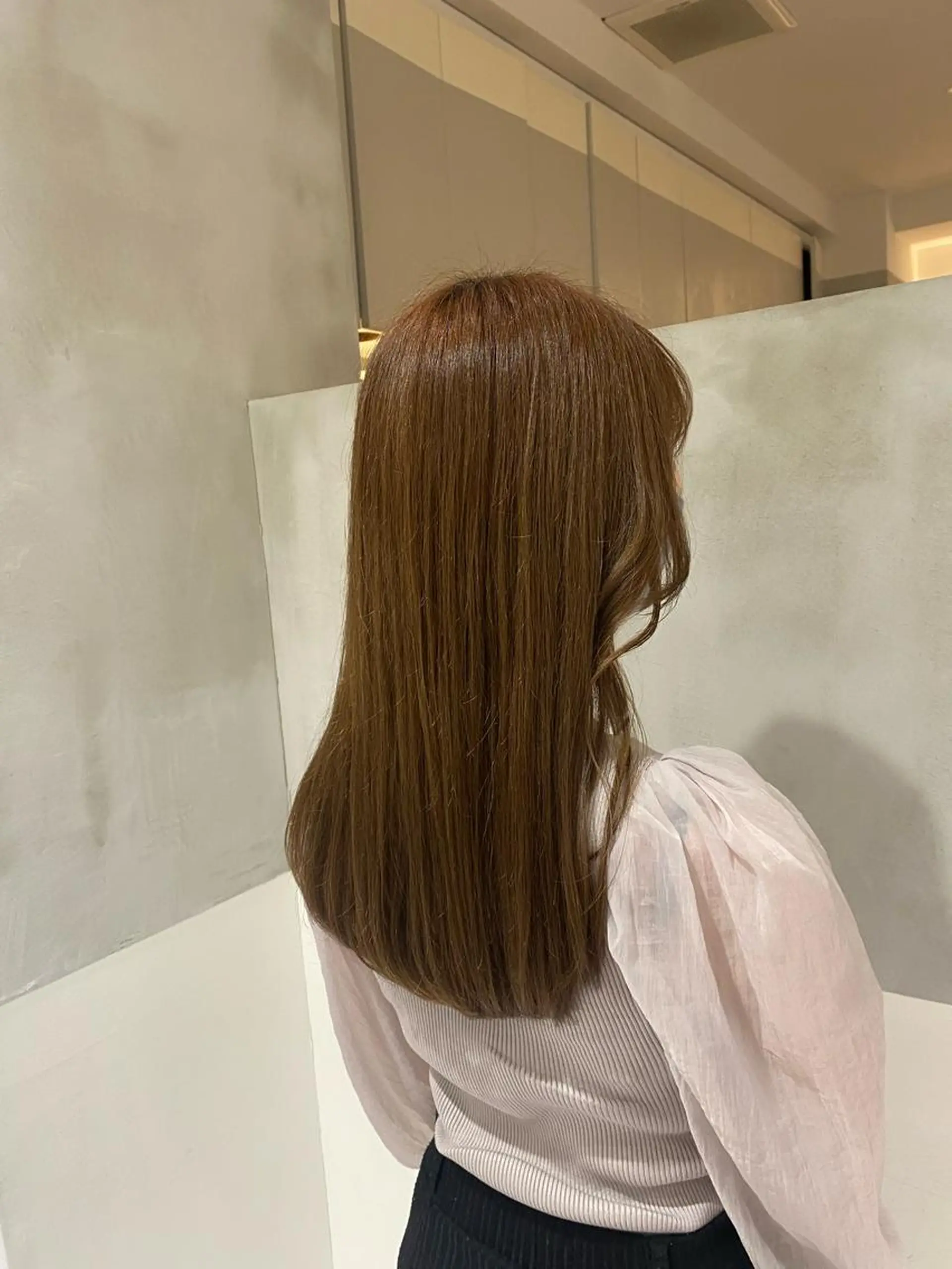 セミロング カラー ヘアカラー トリートメント ヘアセット ナチュラル/韓国💎 haruka 💎のヘアスタイル