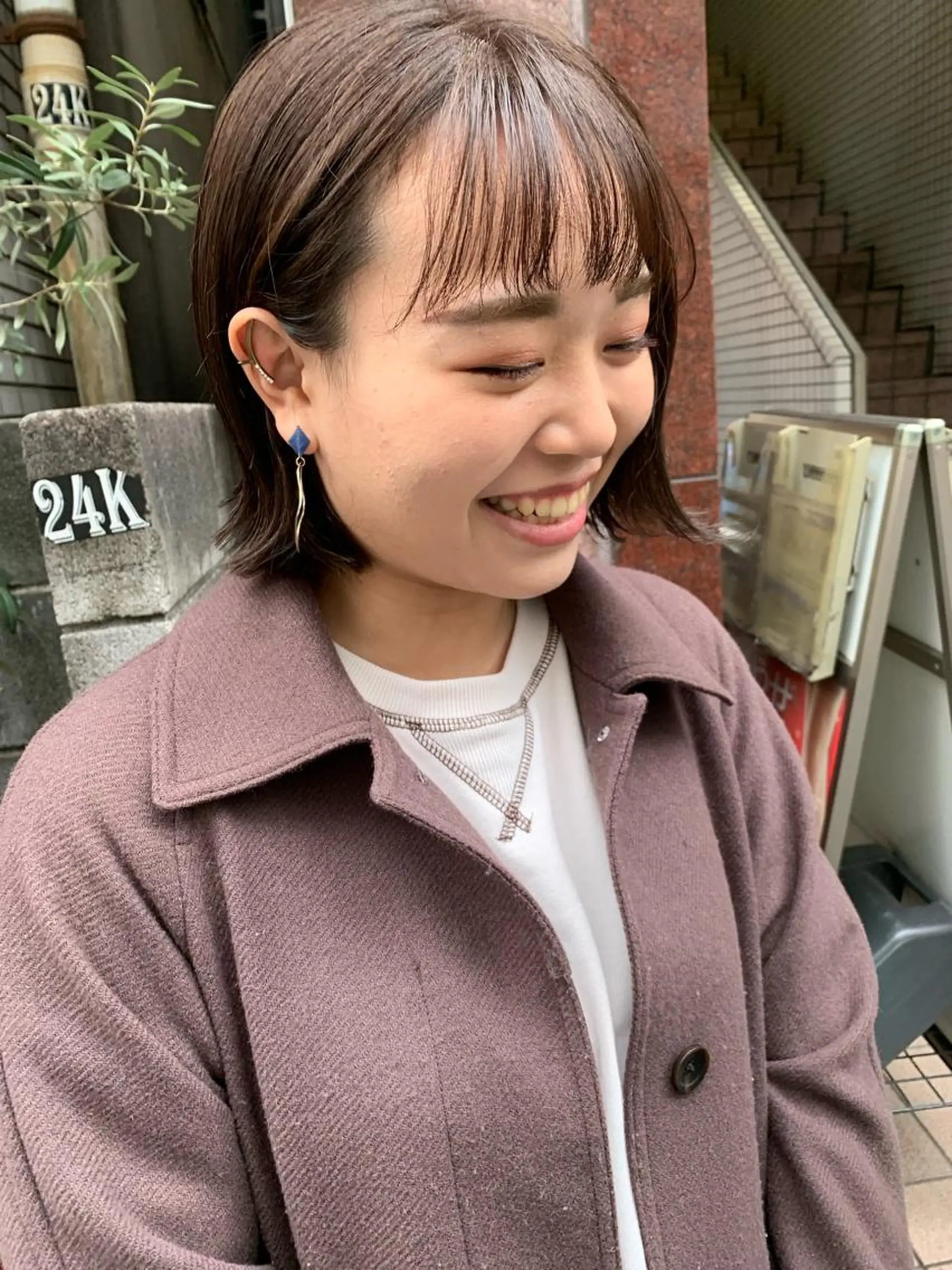 ミディアム カラー ヘアアレンジ 🫧透明感カラー/ ボブ/小笠原汐海🪽のヘアスタイル