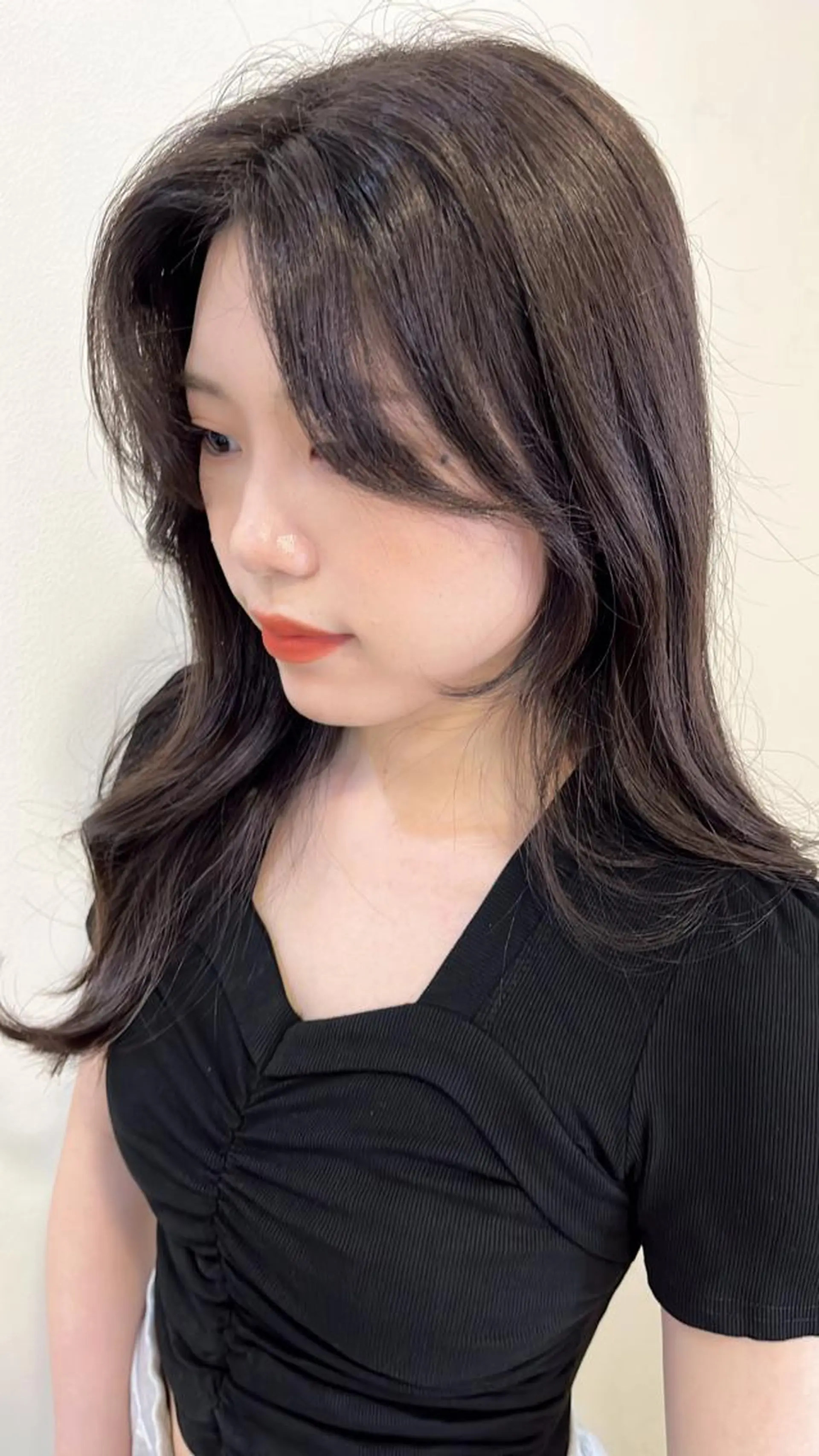 ロング カラー ヘアアレンジ ブラウンカラー 透明感カラー ココアブラウン くびれヘア エギョモリ 韓国×巻ける髪質改善 💍maki💍のヘアスタイル