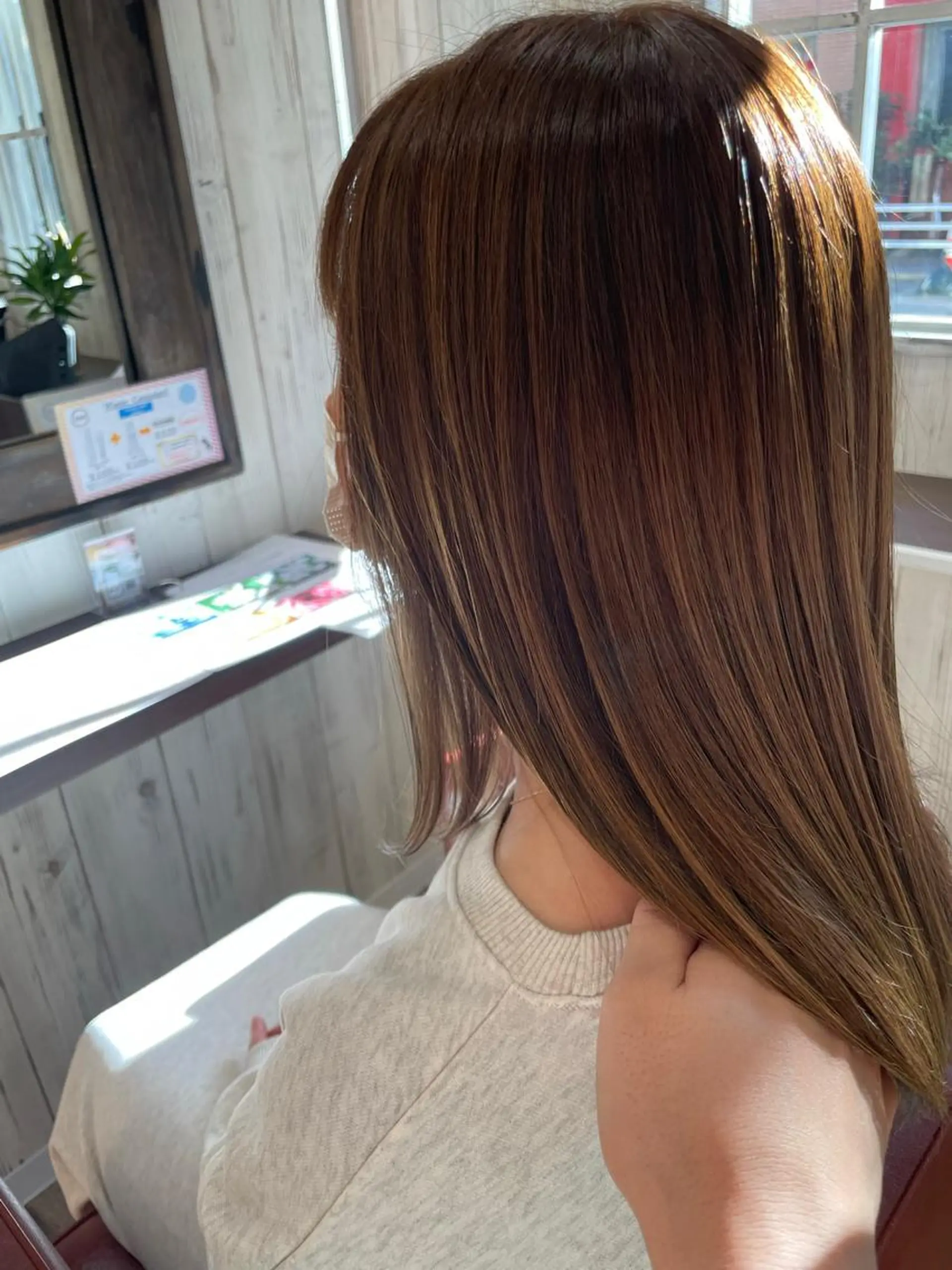 セミロング ヘアカラー トリートメント ヘッドスパ Amour二子玉川/ 髪質改善サロンのヘアスタイル