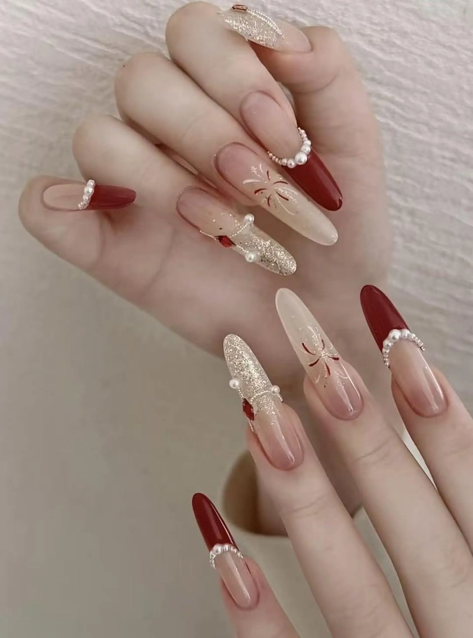 ネイル アートネイル 長さ出し ジェルネイル 韓国ネイル 持ち込み Hana Bloom Nail 練習モデルのネイルデザイン