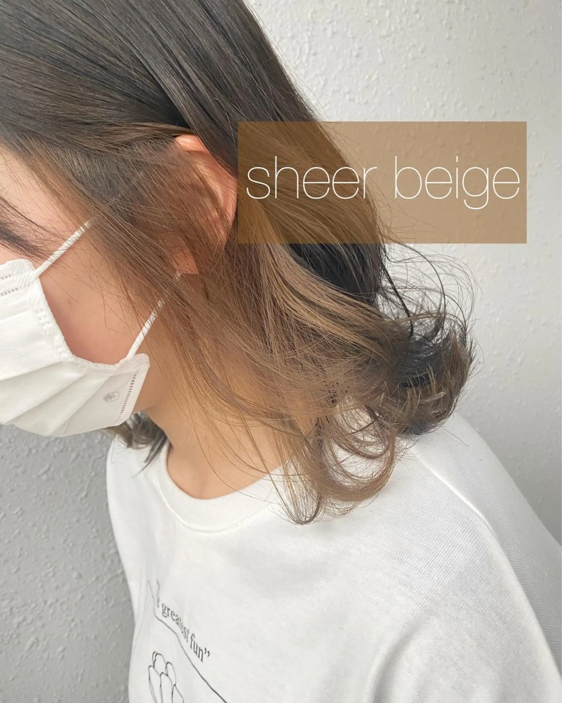 セミロング カラー ブリーチ 後藤紗英/髪質改善 /オリーブベージュのヘアスタイル