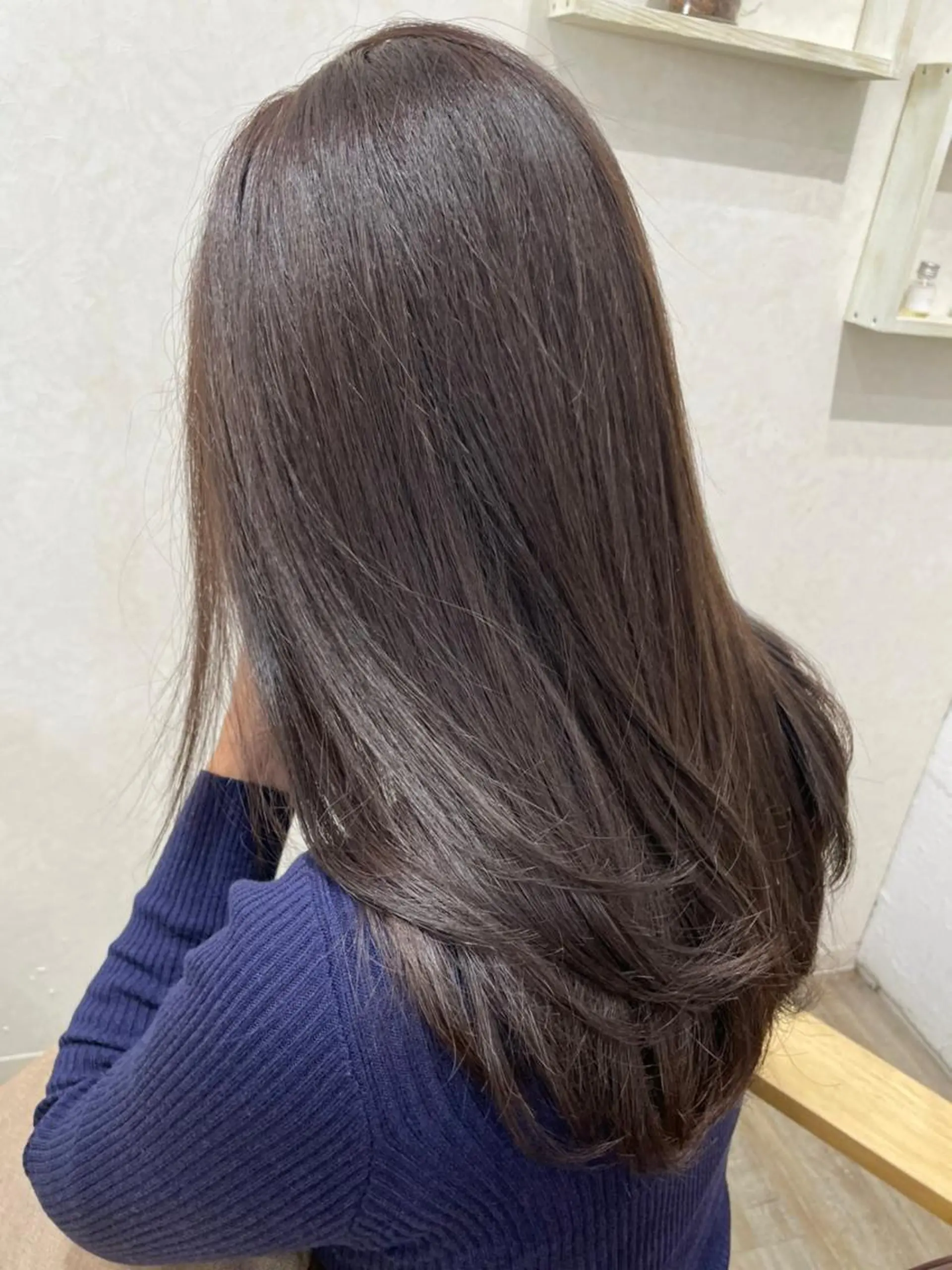 セミロング パーマ ヘアアレンジ カラー セミロングパーマ アディクシーカラー アッシュ バレイヤージュ ミストバング 【N°deseo】 吉祥寺のヘアスタイル