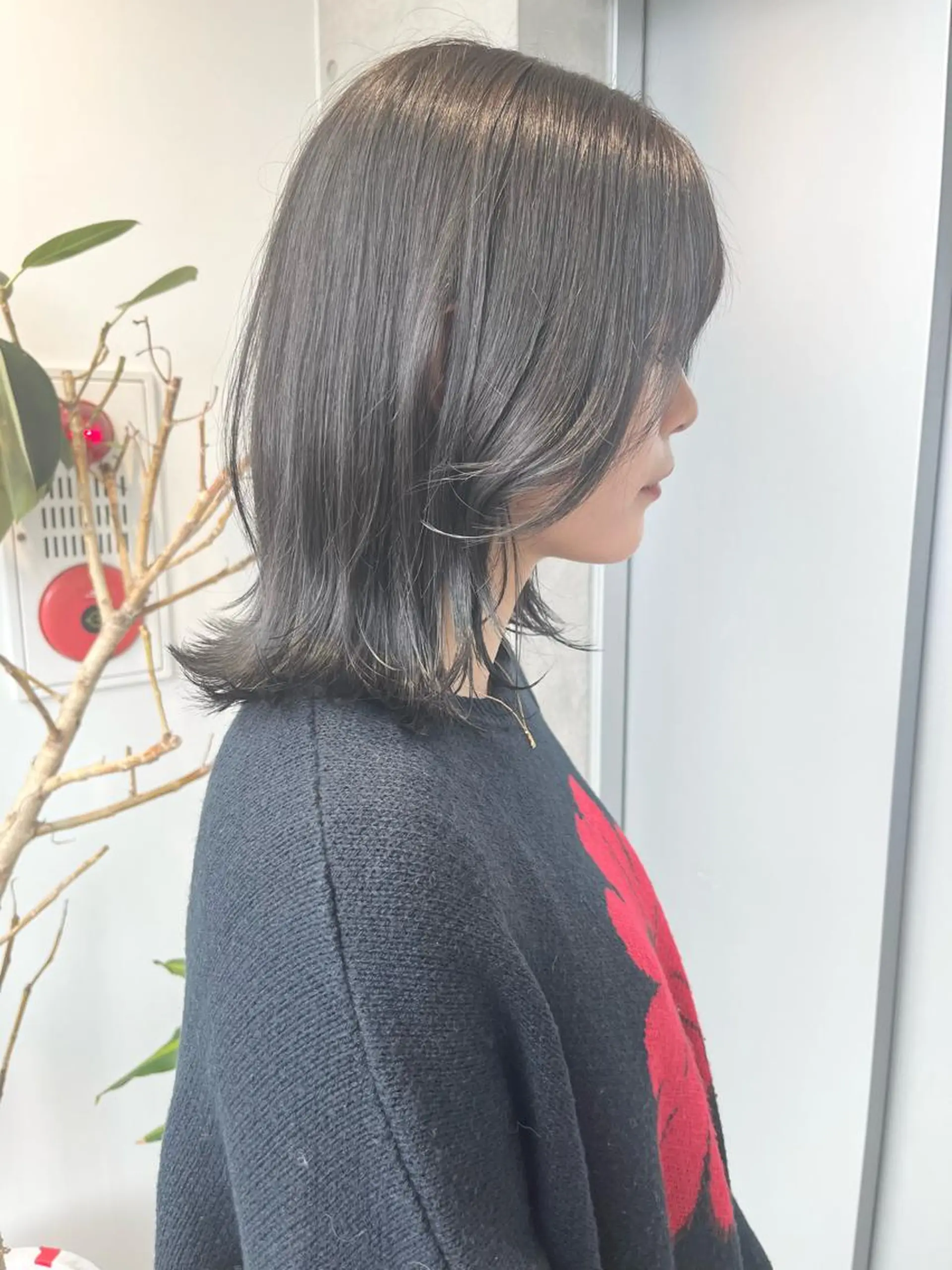 セミロング カラー パーマ ヘアアレンジ トリートメント ヘッドスパ ヘアセット 透明感/オリーブ/ グレージュ/YUKAのヘアスタイル