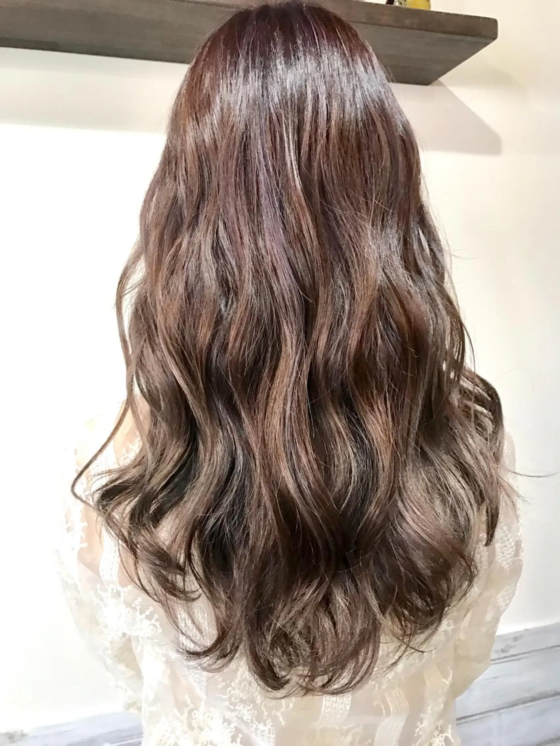 ロング アッシュ ハイライト 女性専用サロン 【中崎町】ゆきみのヘアスタイル