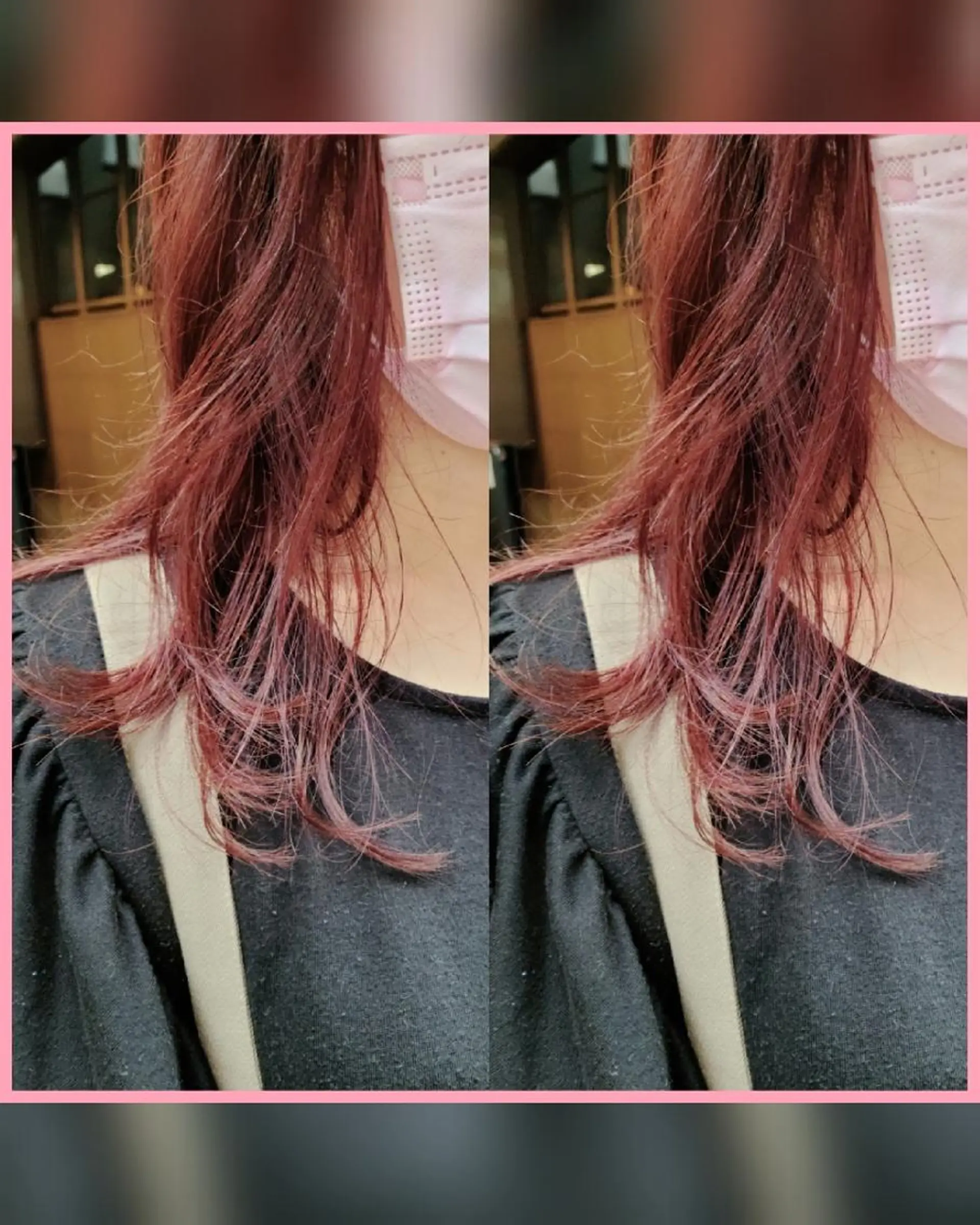 セミロング カラー ベージュカラー ブリーチ ボルドーカラー インナーカラー ラベンダーカラー [Lil by  JIL BLAN]所属・田中 孝征のヘアスタイル