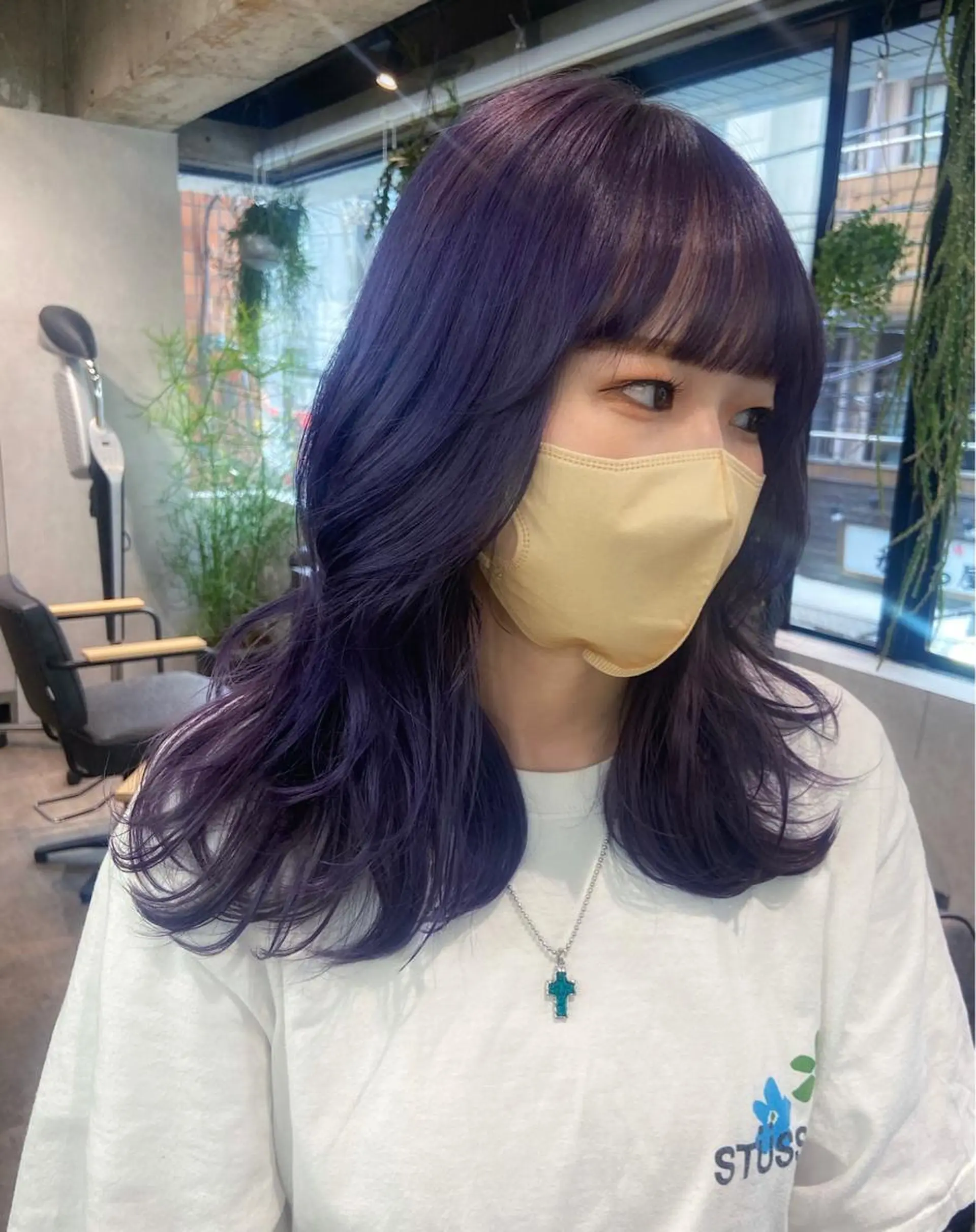 ロング カラー ブリーチ ラベンダーカラー パープルカラー ヘアカラー ヘアセット🎀パーマ Tsubasaのヘアスタイル