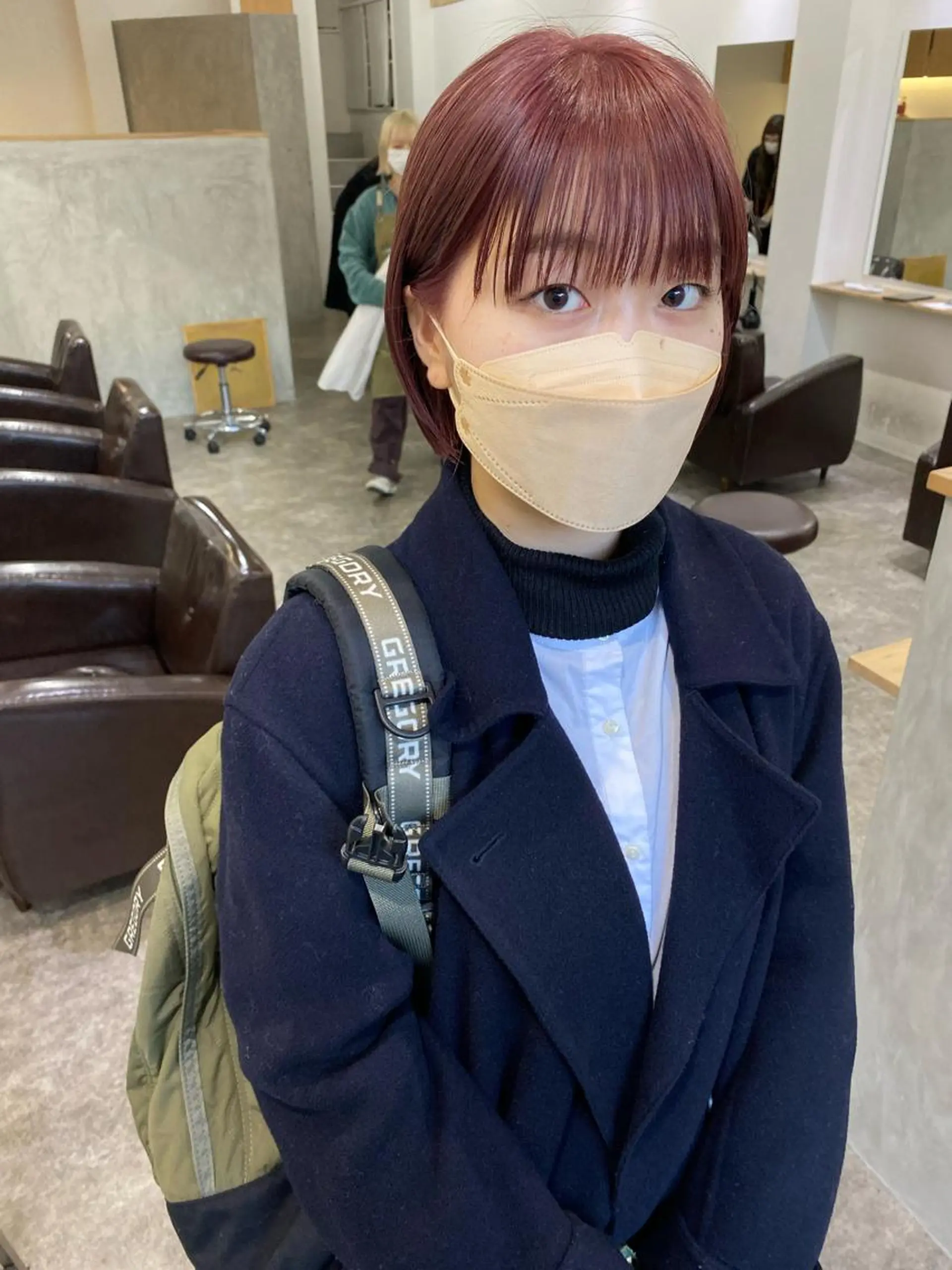 ショート カラー ブラウンカラー ピンクカラー ピンクブラウン ショートヘア カット ヘアカラー トリートメント 森貴裕/ベージュ/ パーマ/オリーブのヘアスタイル