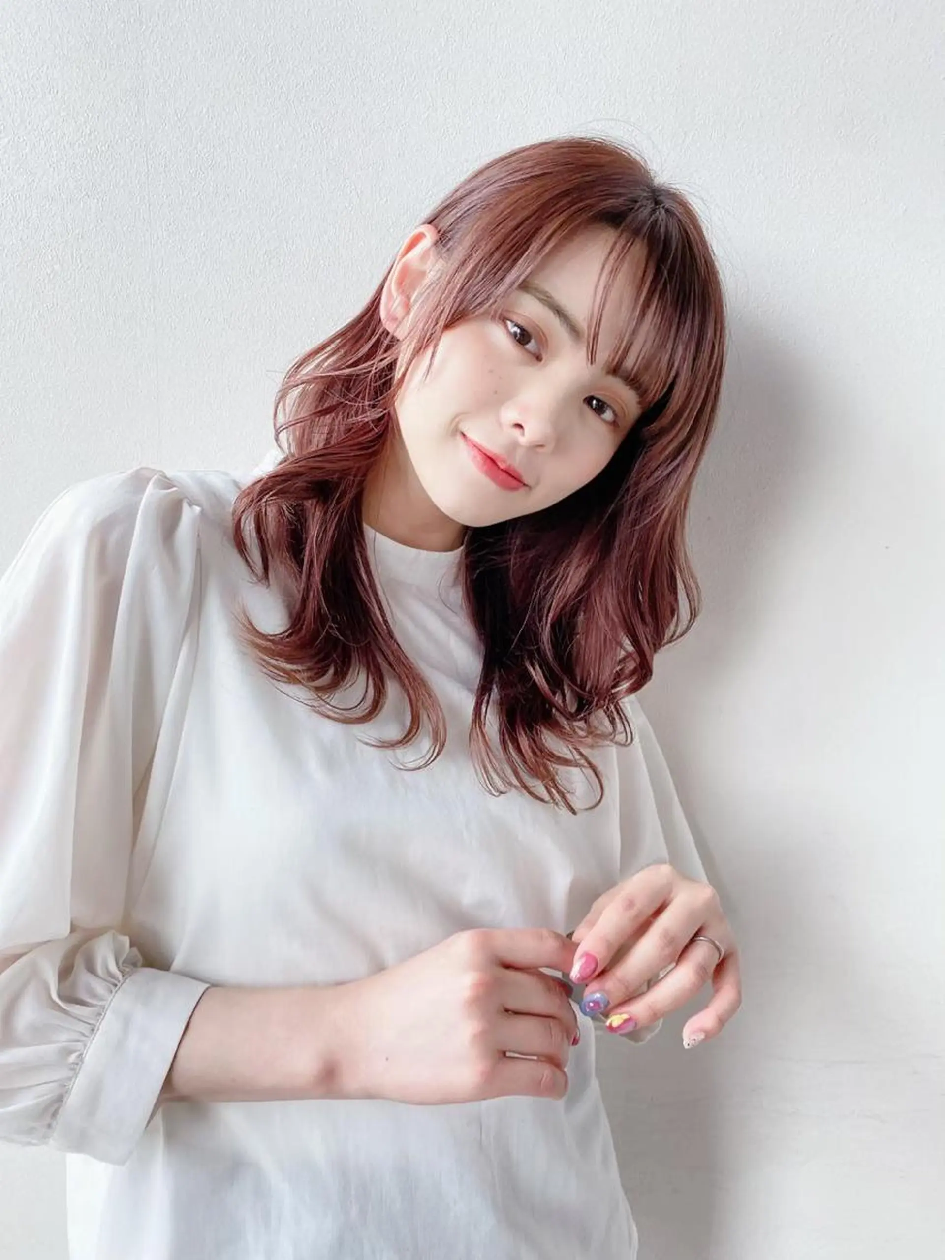 セミロング カラー レイヤーカット 美髪改善ストレート/ 植村友哉のヘアスタイル