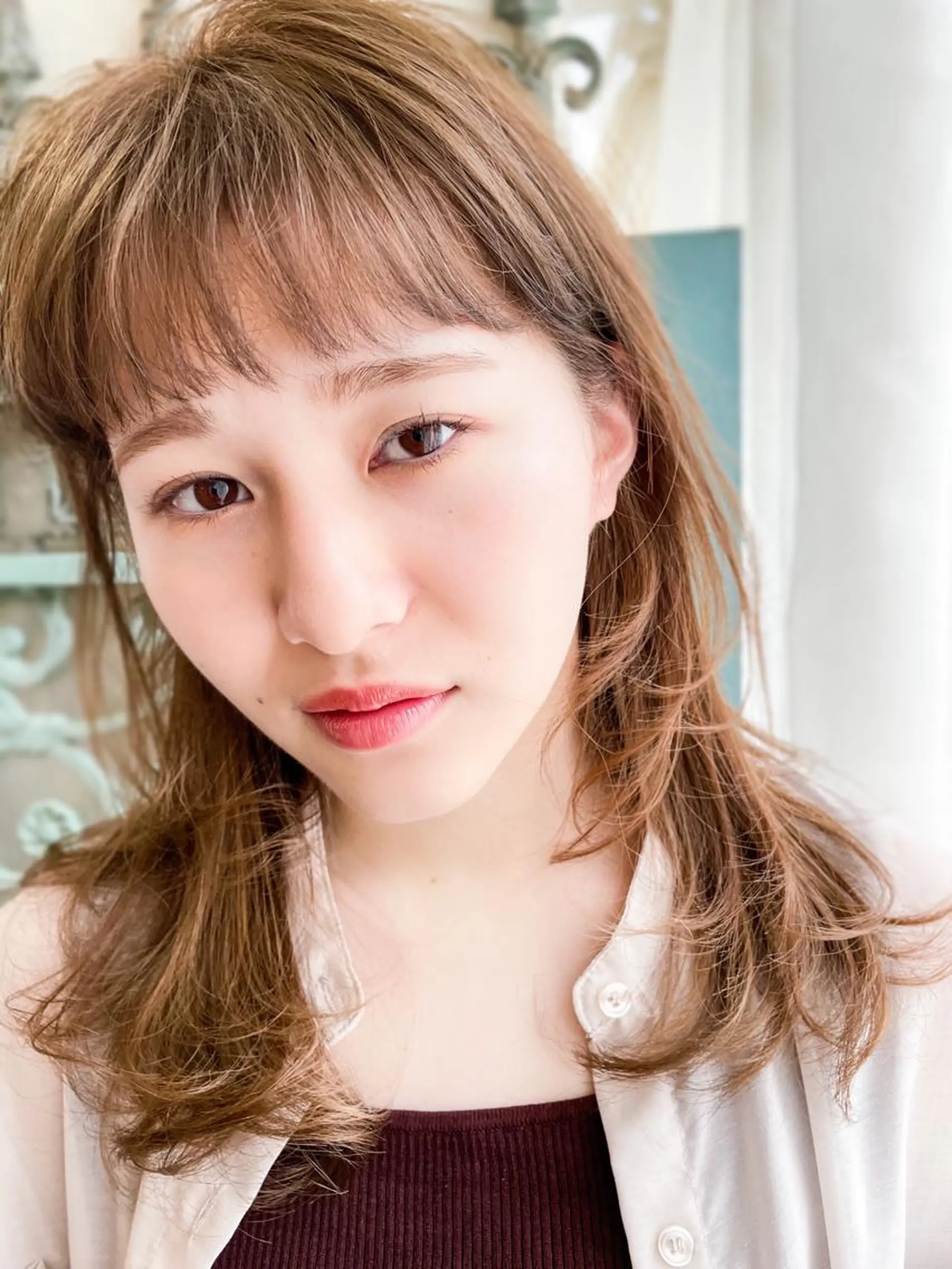 セミロング カラー パーマ ヘアアレンジ メンズ ヘアカラー トリートメント ヘアセット 表参道Lise おおいしおりのヘアスタイル