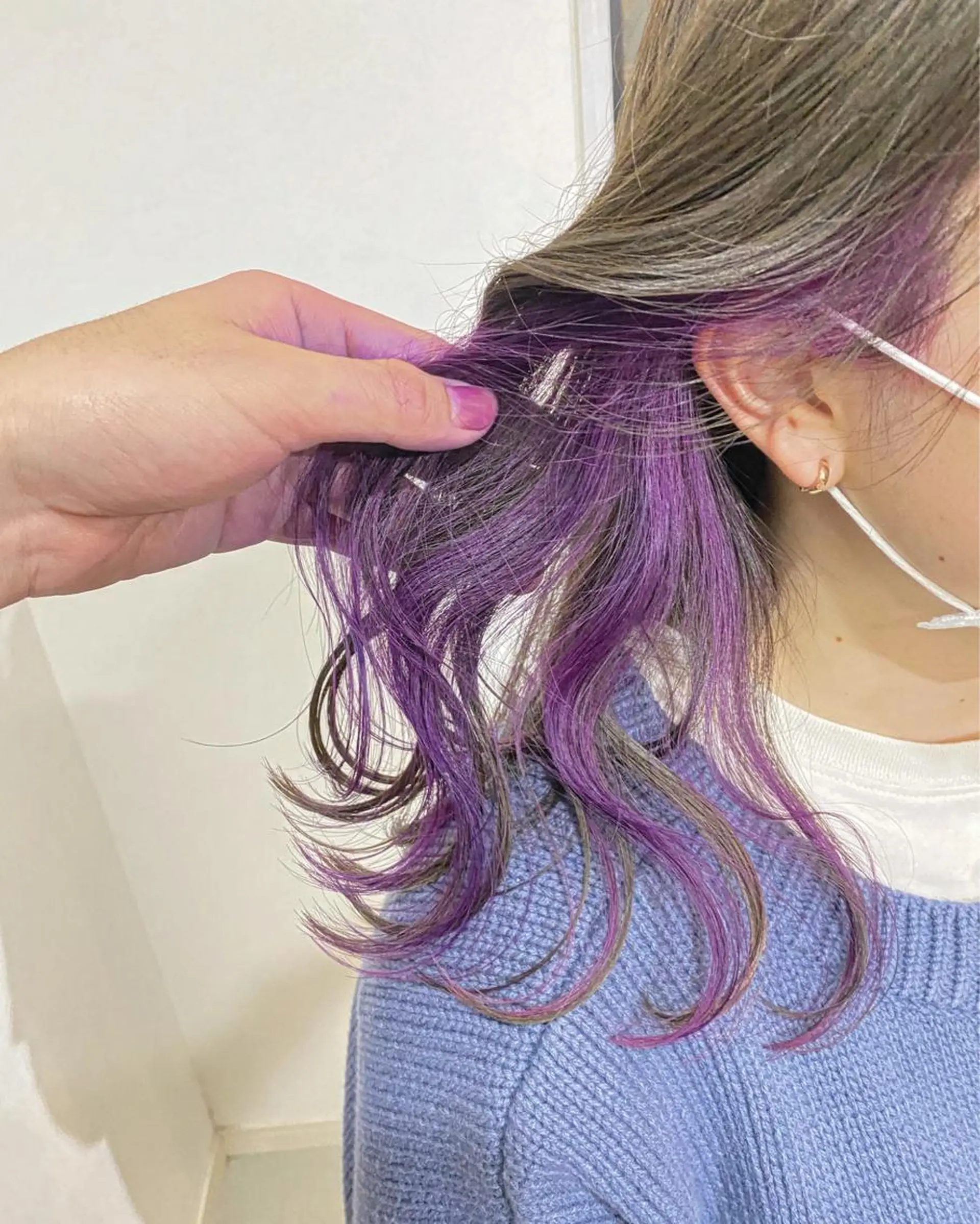 ミディアム カラー インナーカラー ブリーチカラー よねだまことのヘアスタイル