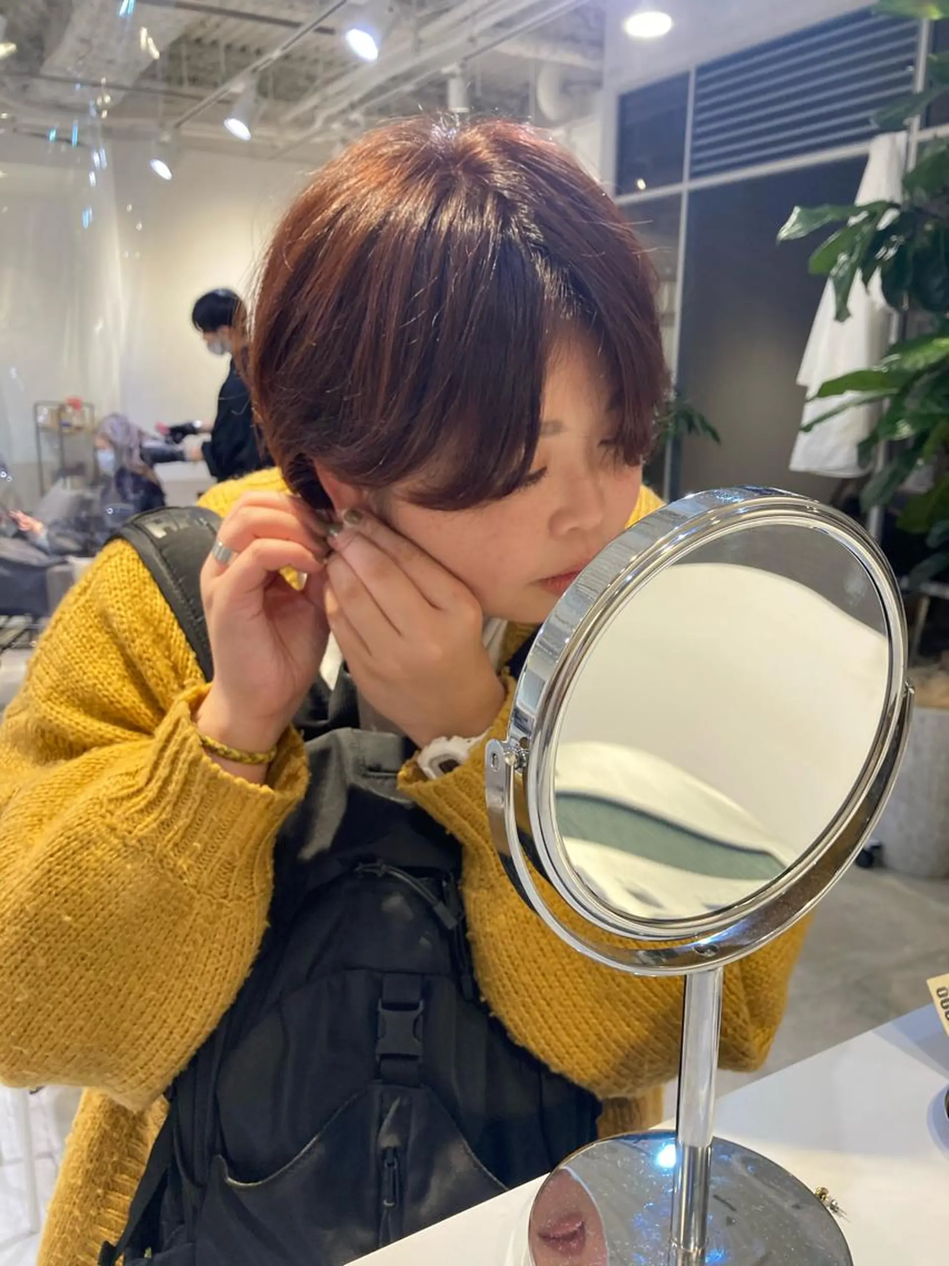 ショート カラー ブラウンカラー オレンジ オレンジブラウン 宮城 星のヘアスタイル