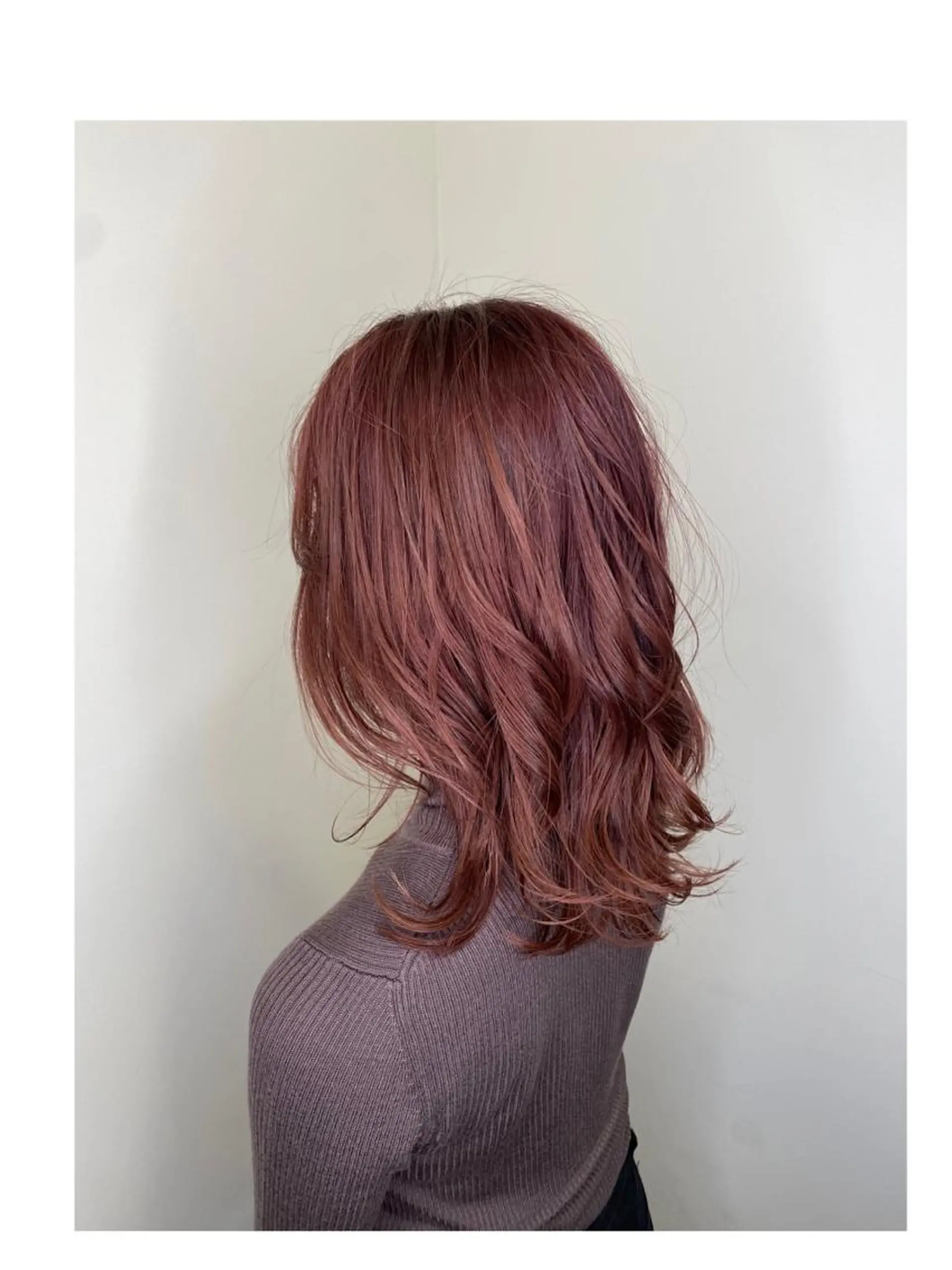 ミディアム カラー ベージュカラー ピンクカラー ピンクベージュ カット ヘアカラー トリートメント LandS barber &beauty所属・髪質改善特化 長澤友哉のヘアスタイル