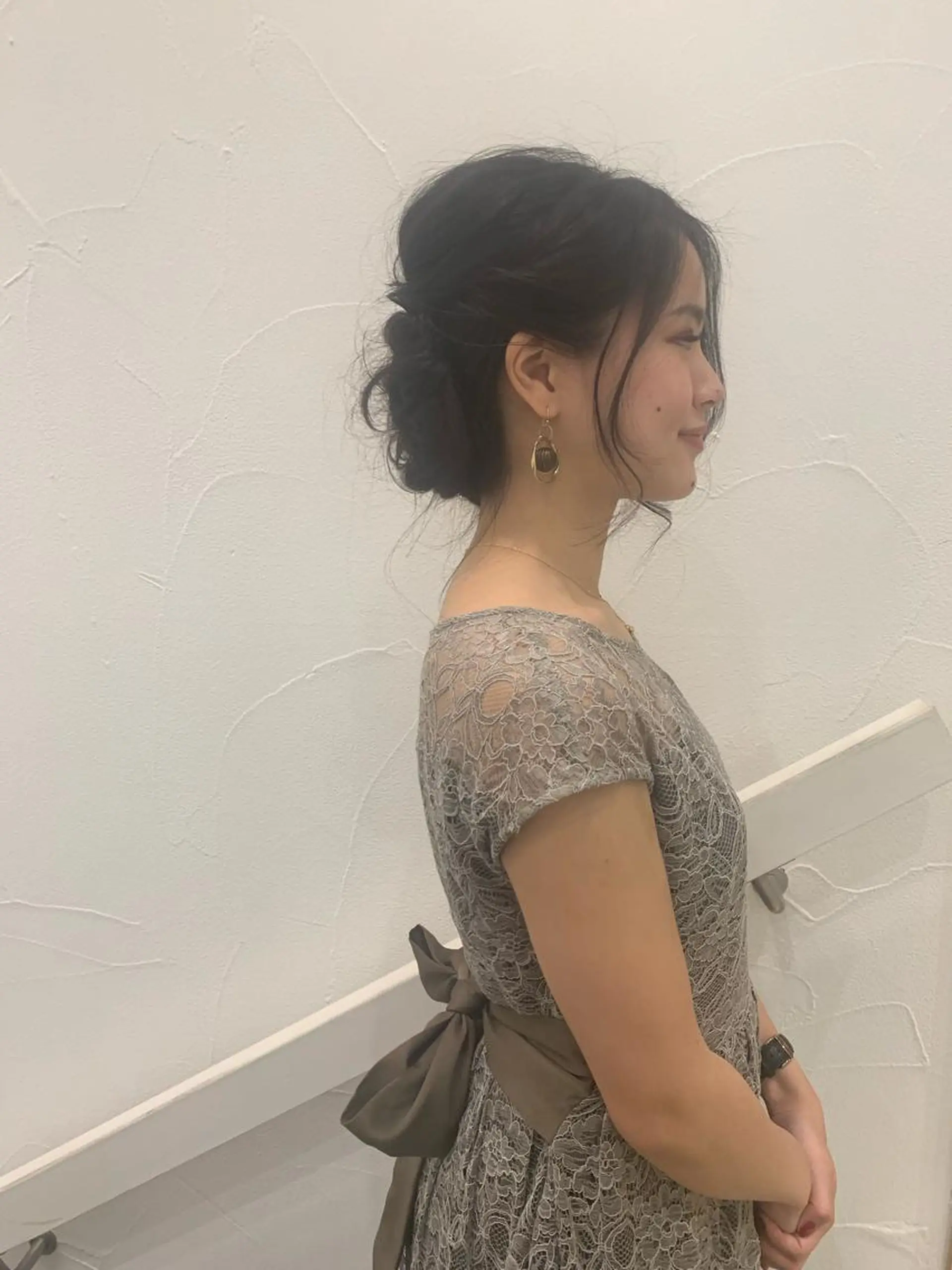 ロング カラー ヘアアレンジ ヘアセット ミドウチ アヤカのヘアスタイル