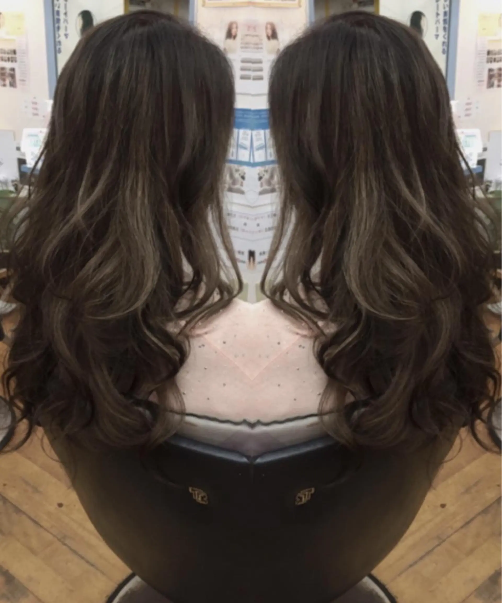 ロング カラー パーマ バレイヤージュ グラデーションカラー ハイライトカラー 外国人風カラー ハイライト ヘアカラー トリートメント 三輪 太一のヘアスタイル