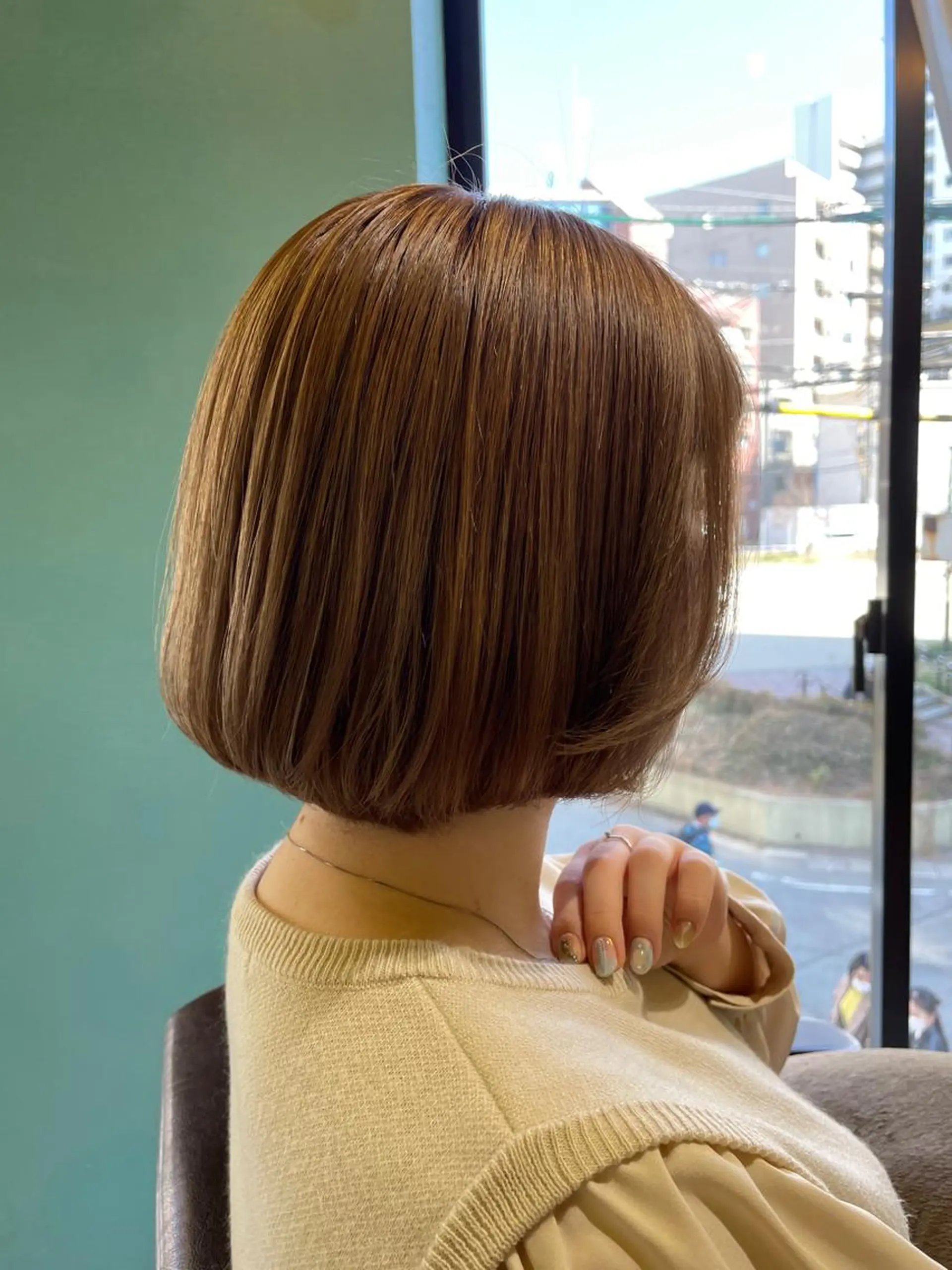 ミディアム カラー ベージュカラー ダブルカラー ボブ ヘアカラー トリートメント Share  Salon  Reco【GARDEN】所属・末石 智のヘアスタイル