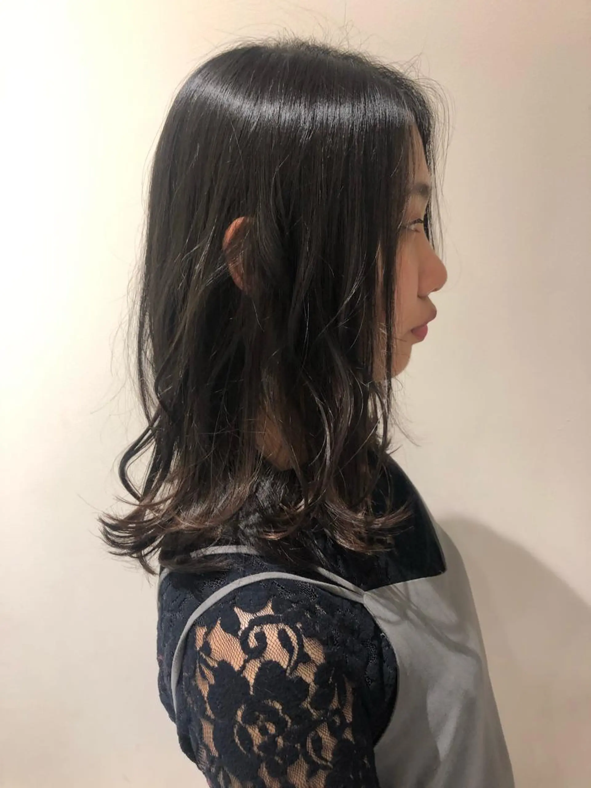 ミディアム レイヤー/韓国/ボブ 縮毛矯正/畠中ケントのヘアスタイル