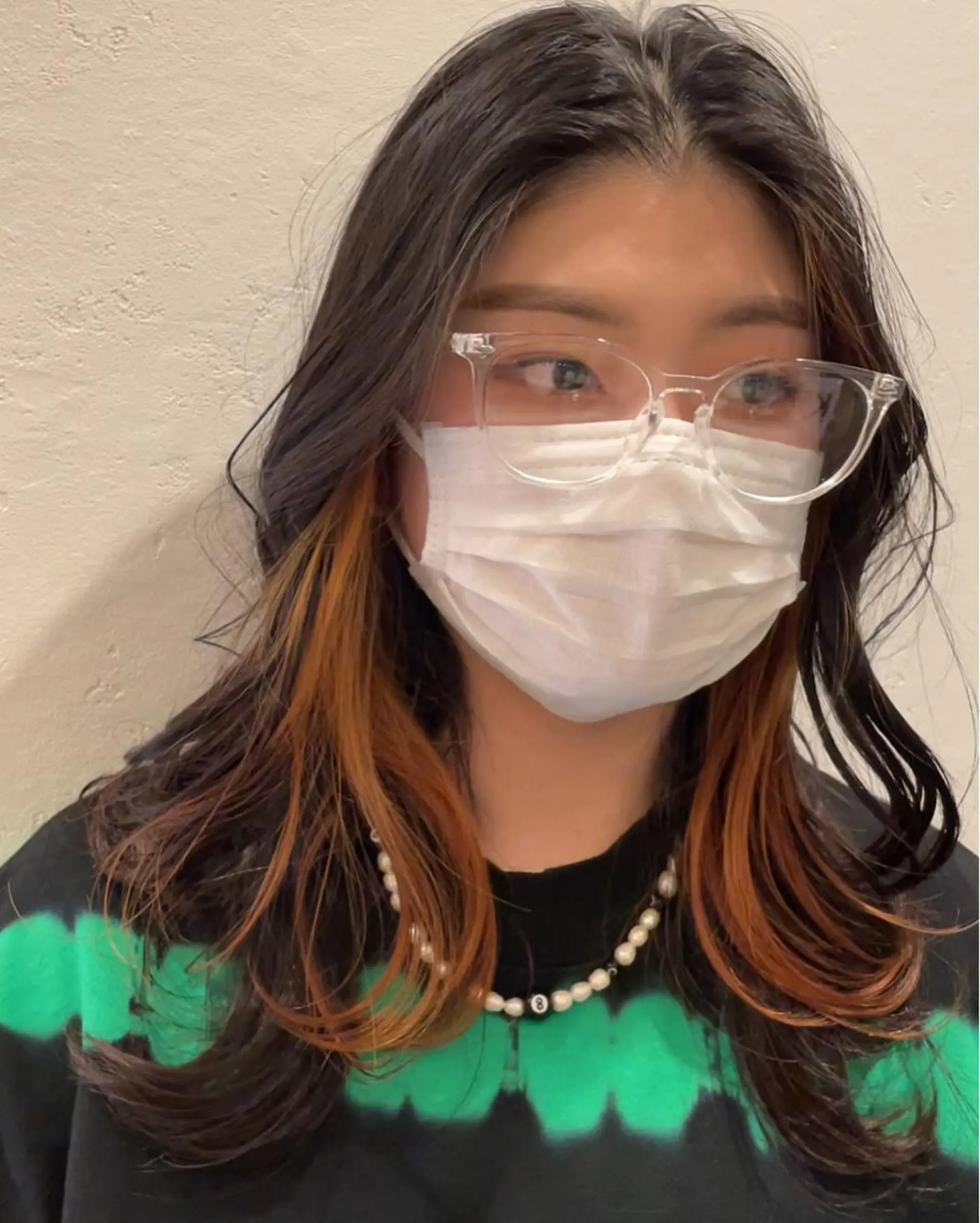 ロング カラー ブリーチ インナーカラー オレンジ レイヤー/ブリーチ ♥️【木坂 桃歌】のヘアスタイル