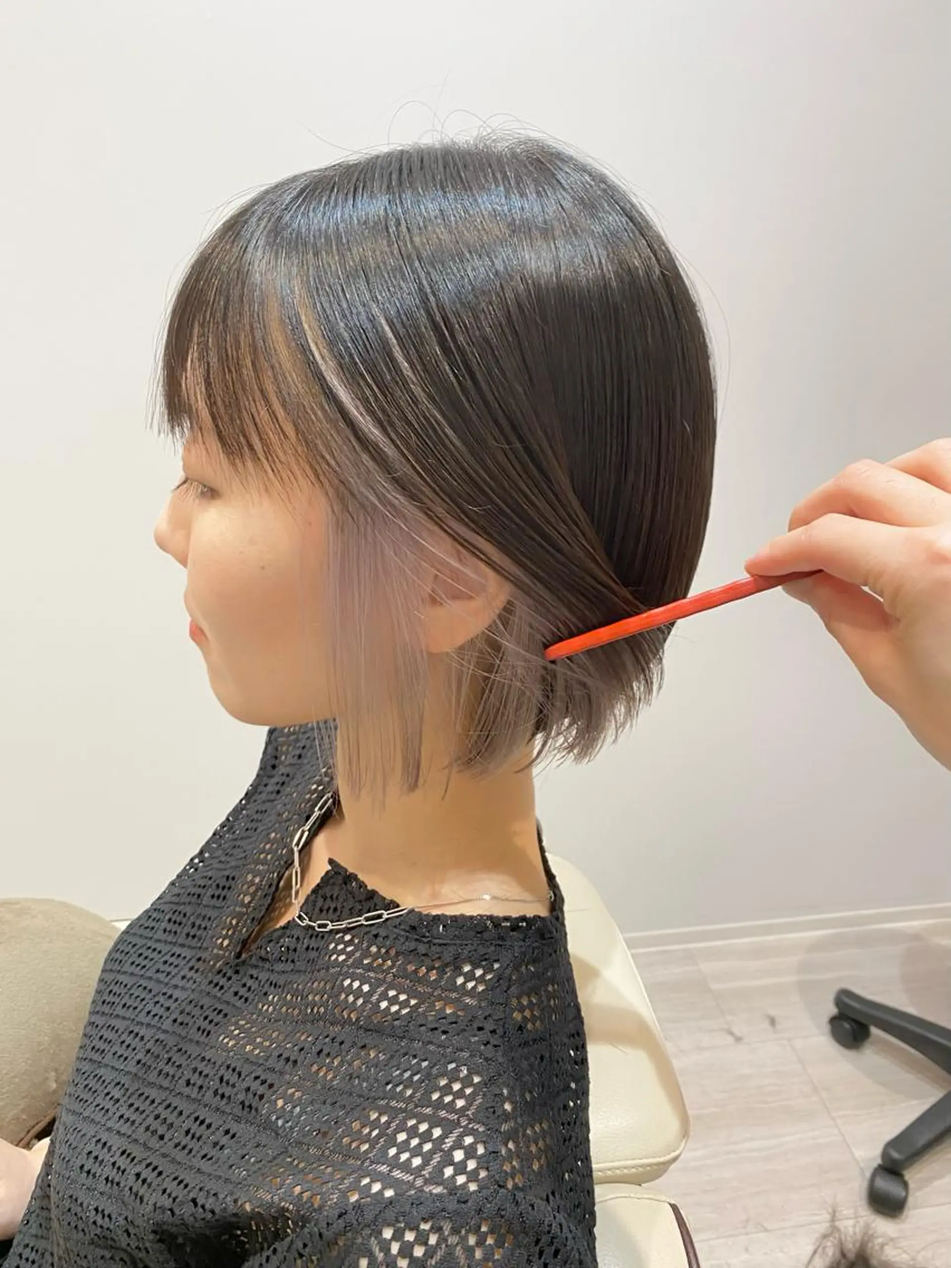 ミディアム カット ヘアカラー トリートメント 似合わせ艶髪カラー ❤️ハダユミのヘアスタイル