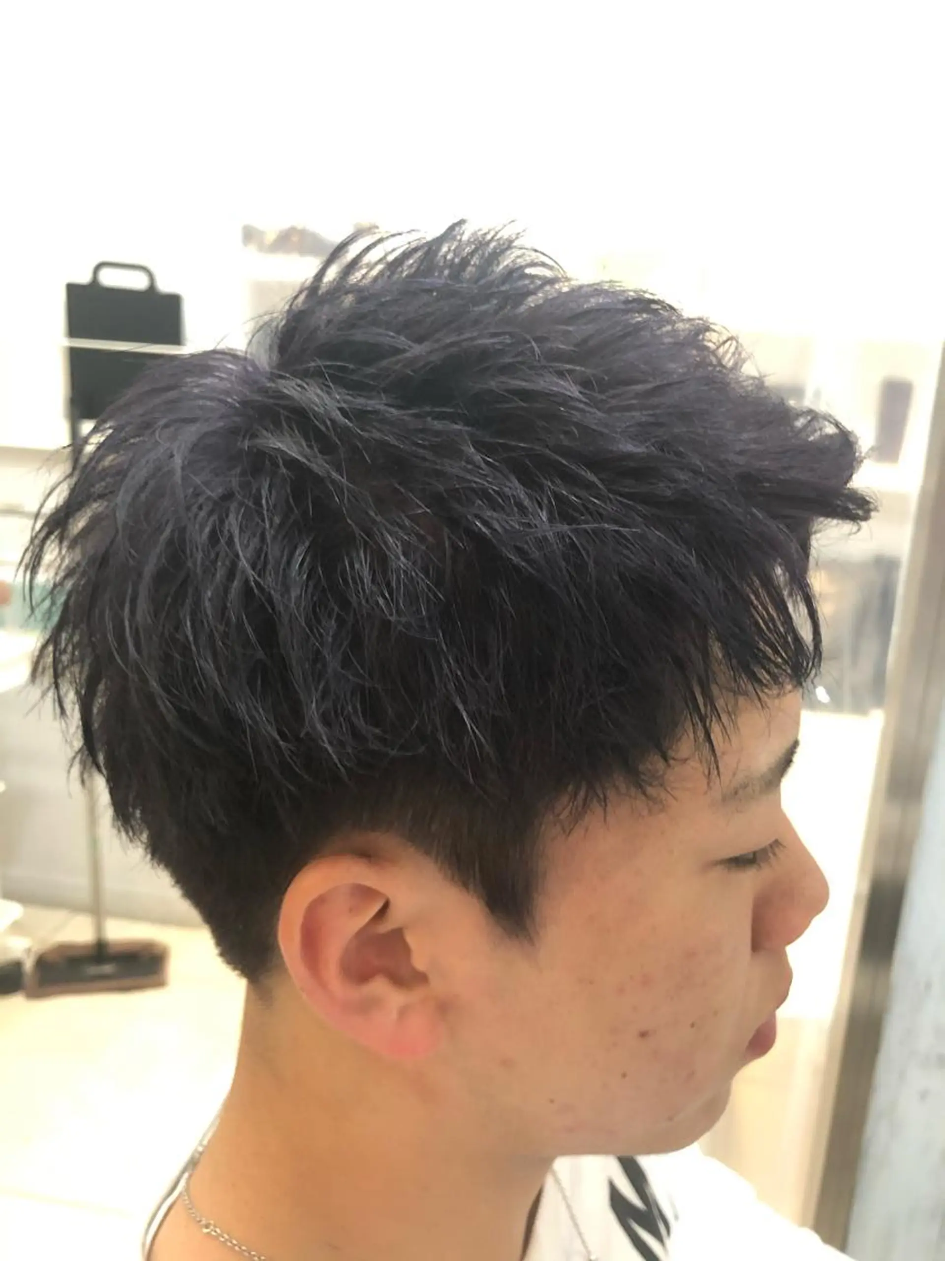 ショート カラー メンズ 髪質改善× 白髪ぼかし溝江のヘアスタイル