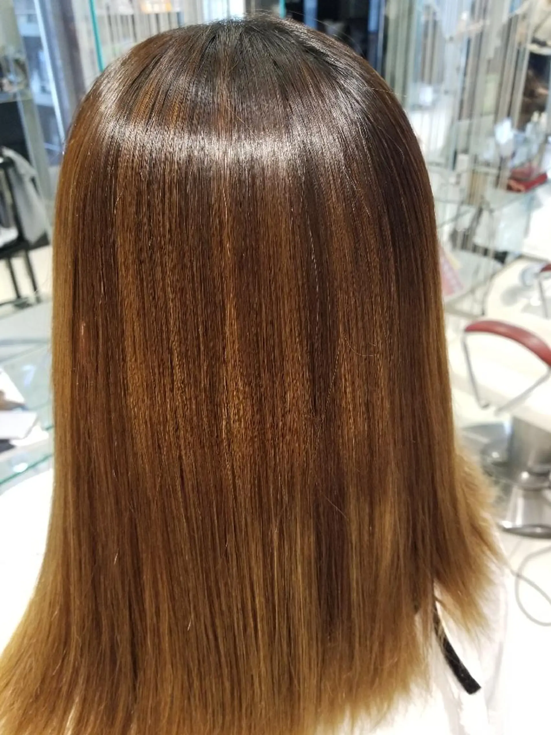 ロング 縮毛矯正 韓国風パーマ、白髪ぼ かし　マキノタカユキのヘアスタイル