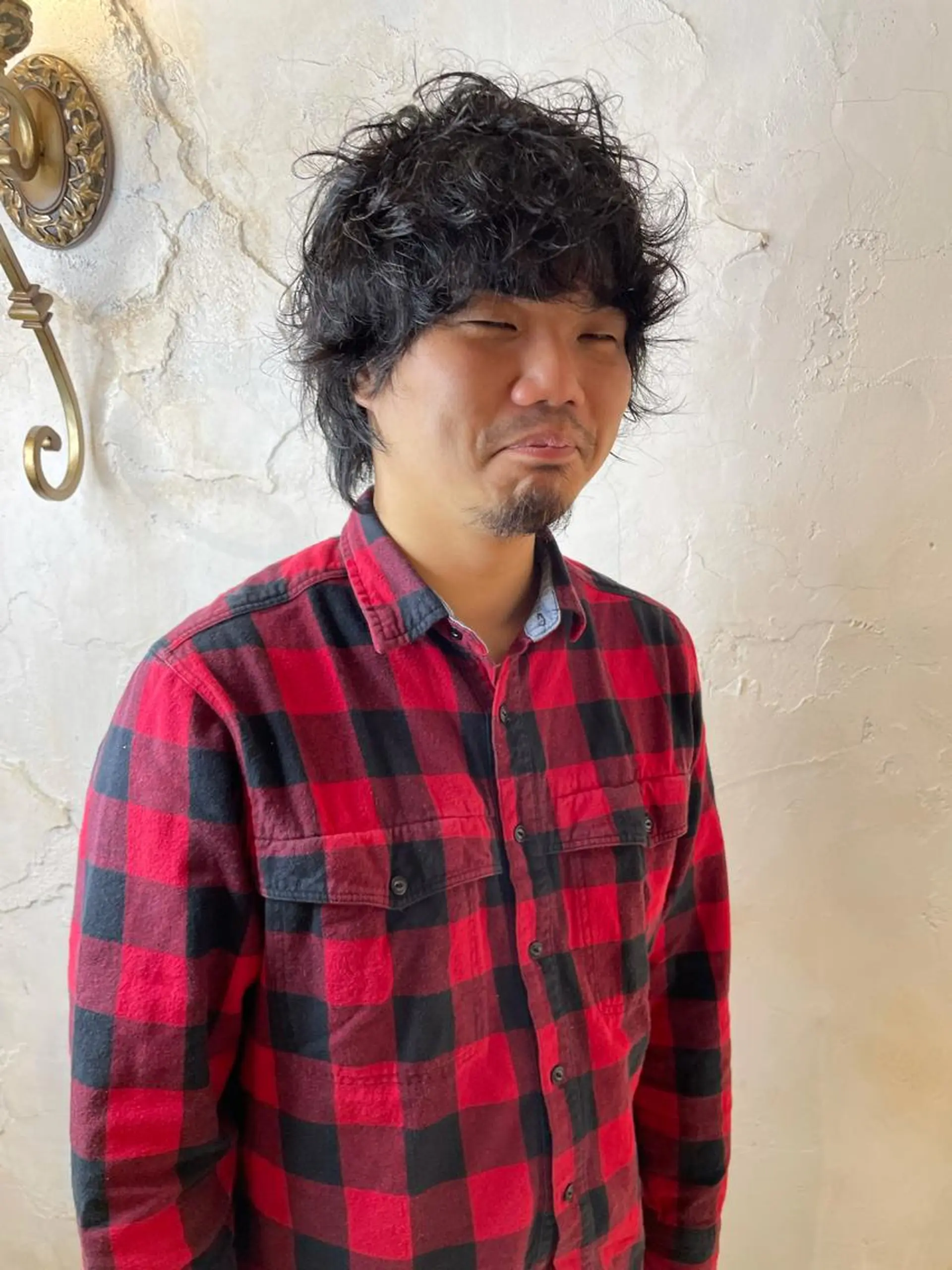 ミディアム ミディアムパーマ カット パーマ マネージャー 山城洸希のヘアスタイル